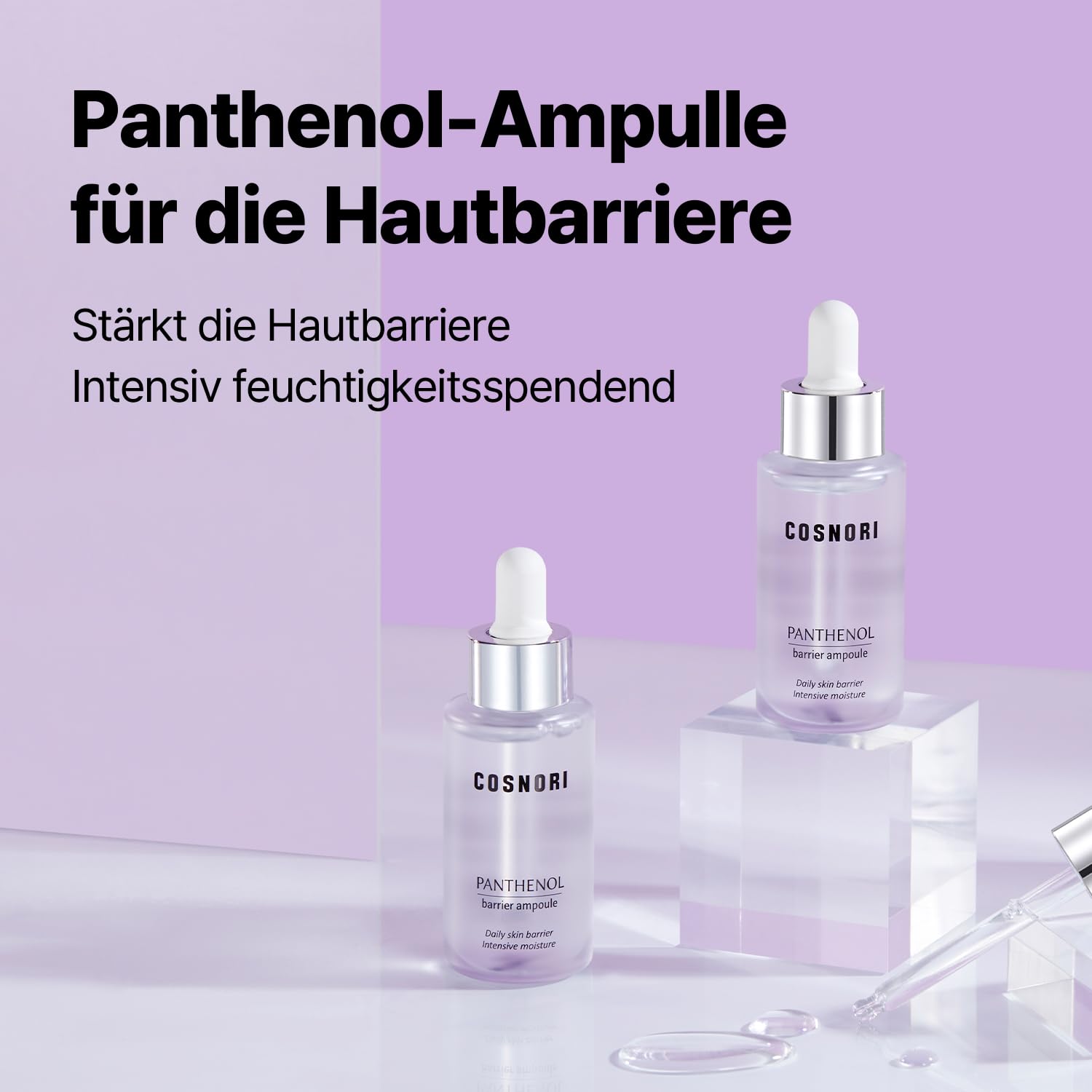 COSNORI Ampoule barrière au panthénol - Sérum visage fortifiant pour la barrière cutanée - avec extrait de panthénol et de prune de Kakadu - Unifie le teint et la pigmentation - 1,01 fl.oz.