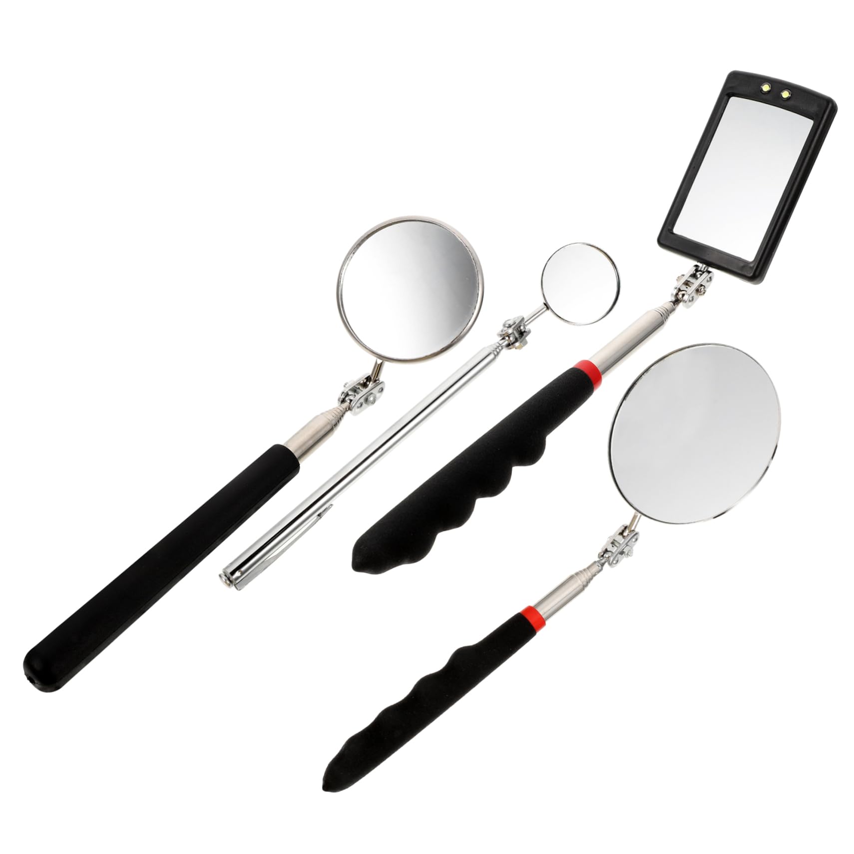 HOMOCONO Inspection Mirror Set Pcs Telescoping Led Inspection Mirror Light Flexible Extendable for Mechanics Car Repair