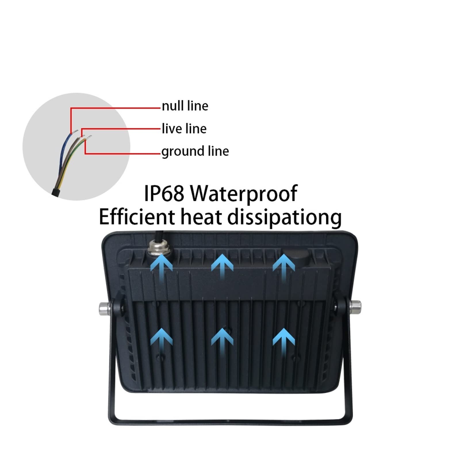 Światło powodziowe LED DOPROWADZIŁO Powódź 1 0W 20W 30W 50W 100W Lampa reflektorów wodoodporna IP68 Whgite reflector LED zewnętrzny światło zewnętrznych Na zewnątrz wodoodporny(Cold white,100W)