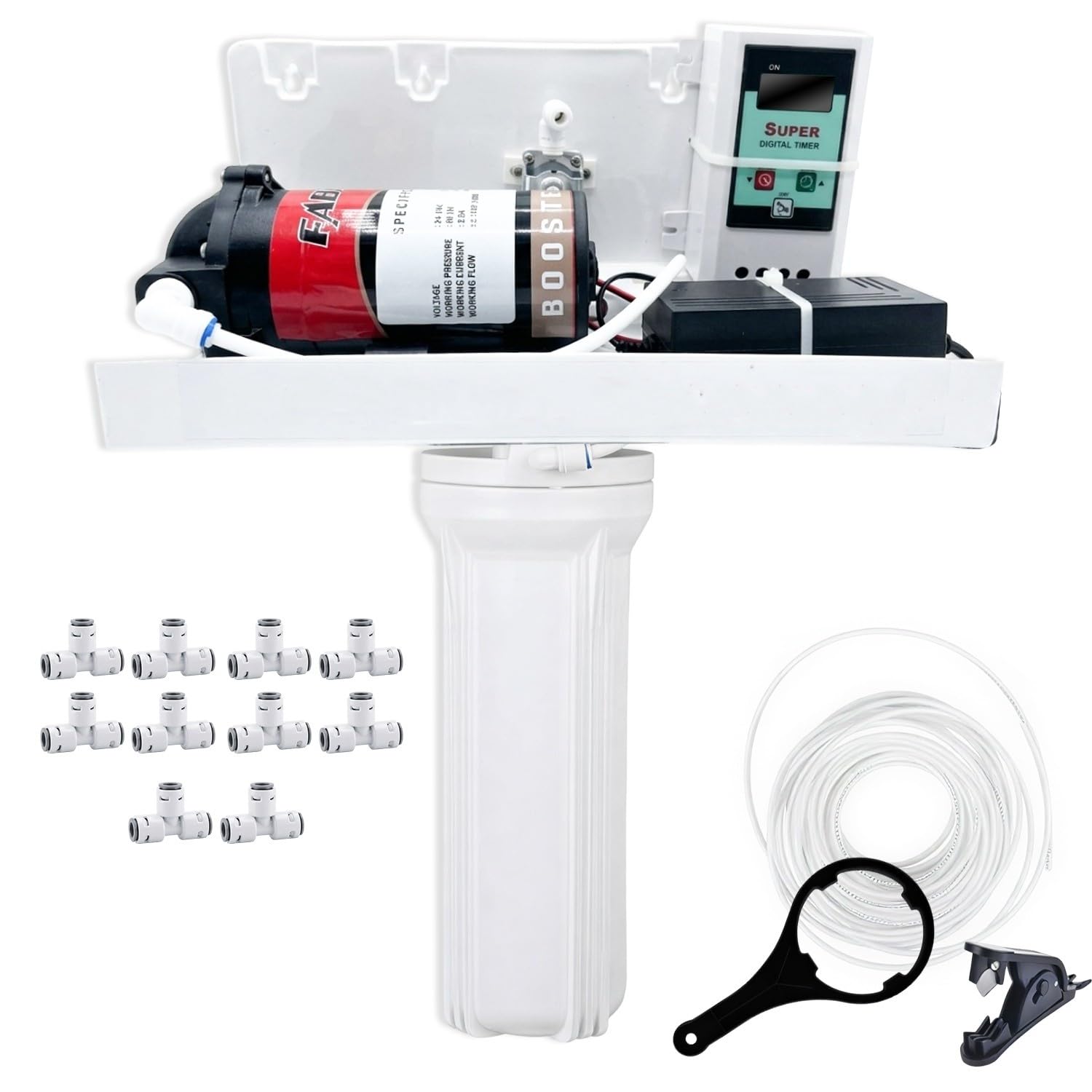 FABTEC 10 Nozzle High Pressure Fogger Kit with Smart Timer & Booster Pump | Ultra Fine Mist Cooling, Uniform Coverage, PP Filter Included, Low Water Consumption-image-11