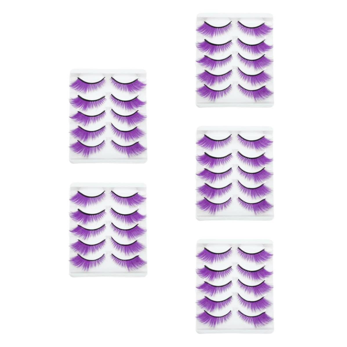 Healeved 25 Paia Ciglia Finte Color Porpora in Fibra Artificiale per Uso Quotidiano e Trucco da Palcoscenico Effetto Realistico e Lunghezza Corta Naturale per Appassionati di Makeup