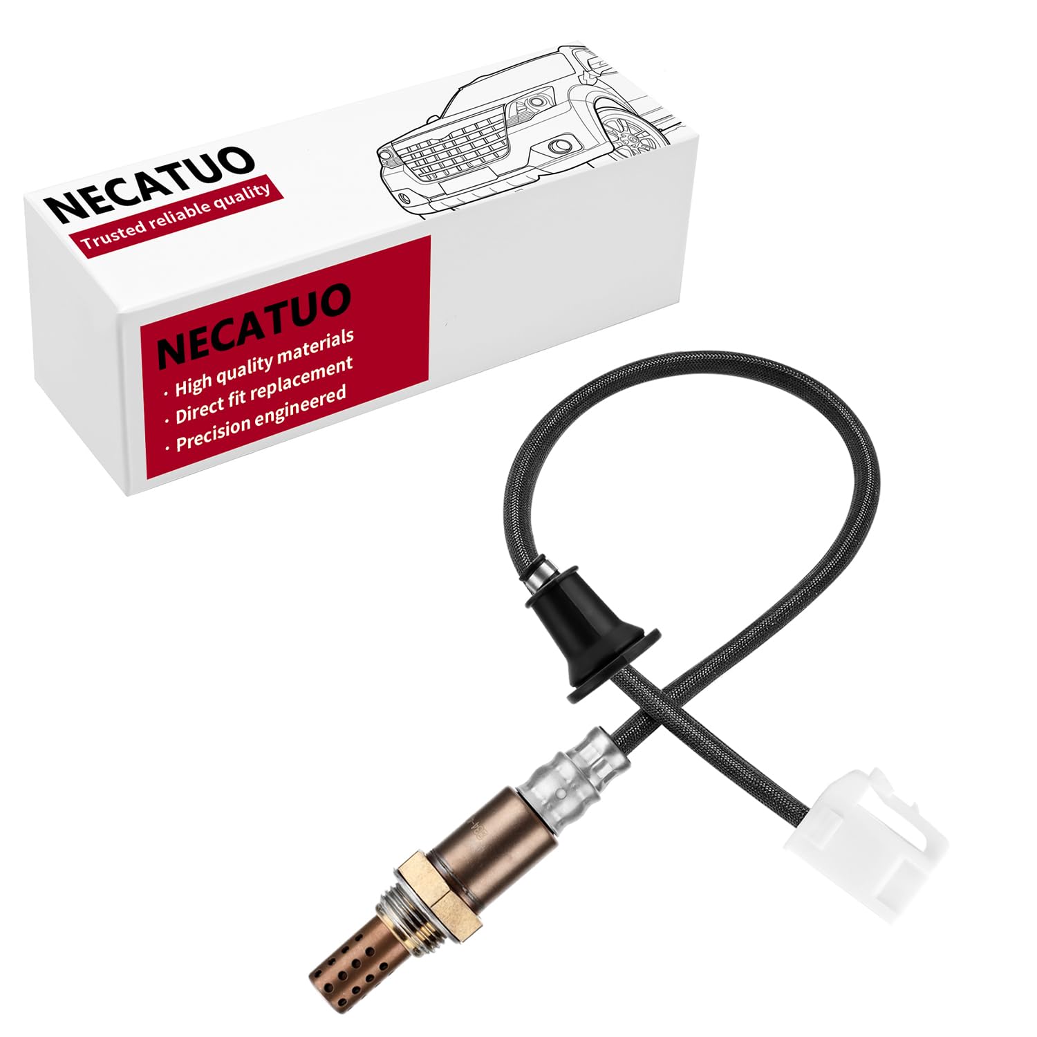 NECATUO 234-4305 Downstream O2 Oxygen Sensor Heated Air Fuel Ratio Compatible with Toyota Corolla Matrix 2009-2013 Pontiac Vibe 2009-2010 1.8L for