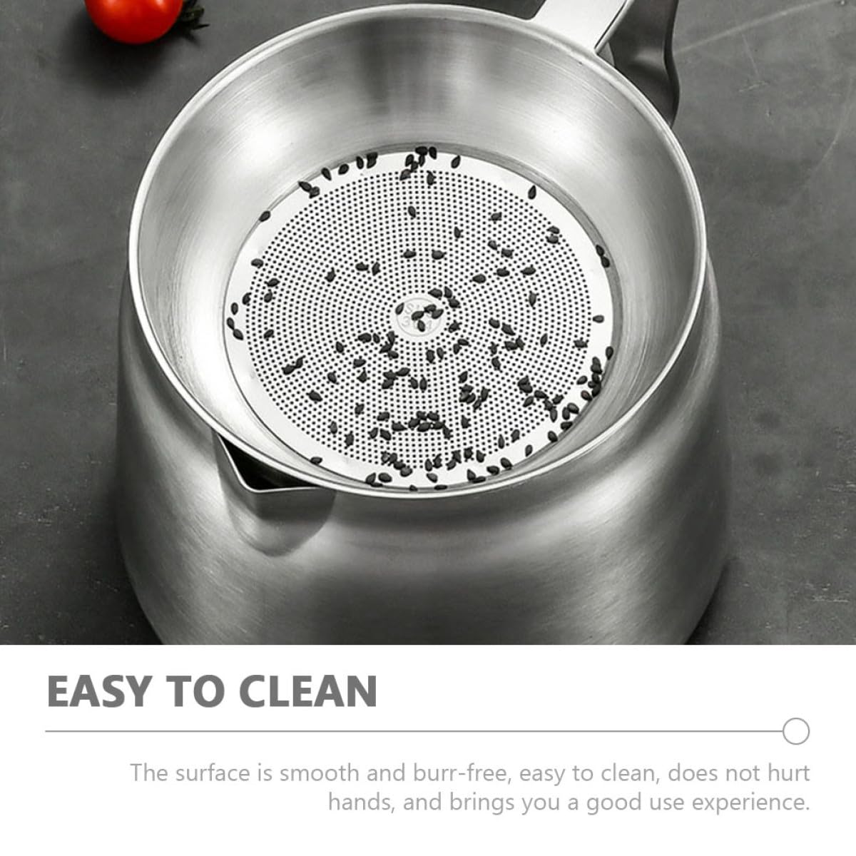 Aceitera de Acero Inoxidable 2l Filtro Colador para Aceite Usado de Cocina, Recipiente para Grasa Diseño de Superficie Lisa y Fácil Limpieza