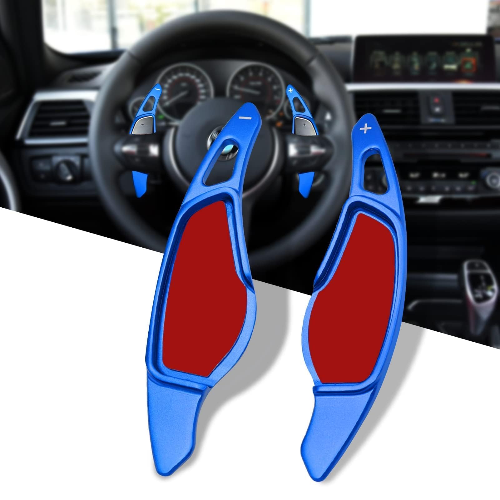 TTCR-II Compatibile con BMW Palette Volante Serie 3/4/5/6/7/8/X3,X4,X5,X6,X7,Z4 Cambio al Volante G20 G21 G30 G31 G32 G11 G12 G14 G15 G16 G01 G02 G05 G06 G07 G29 Estensione Cambio - (Blu)
