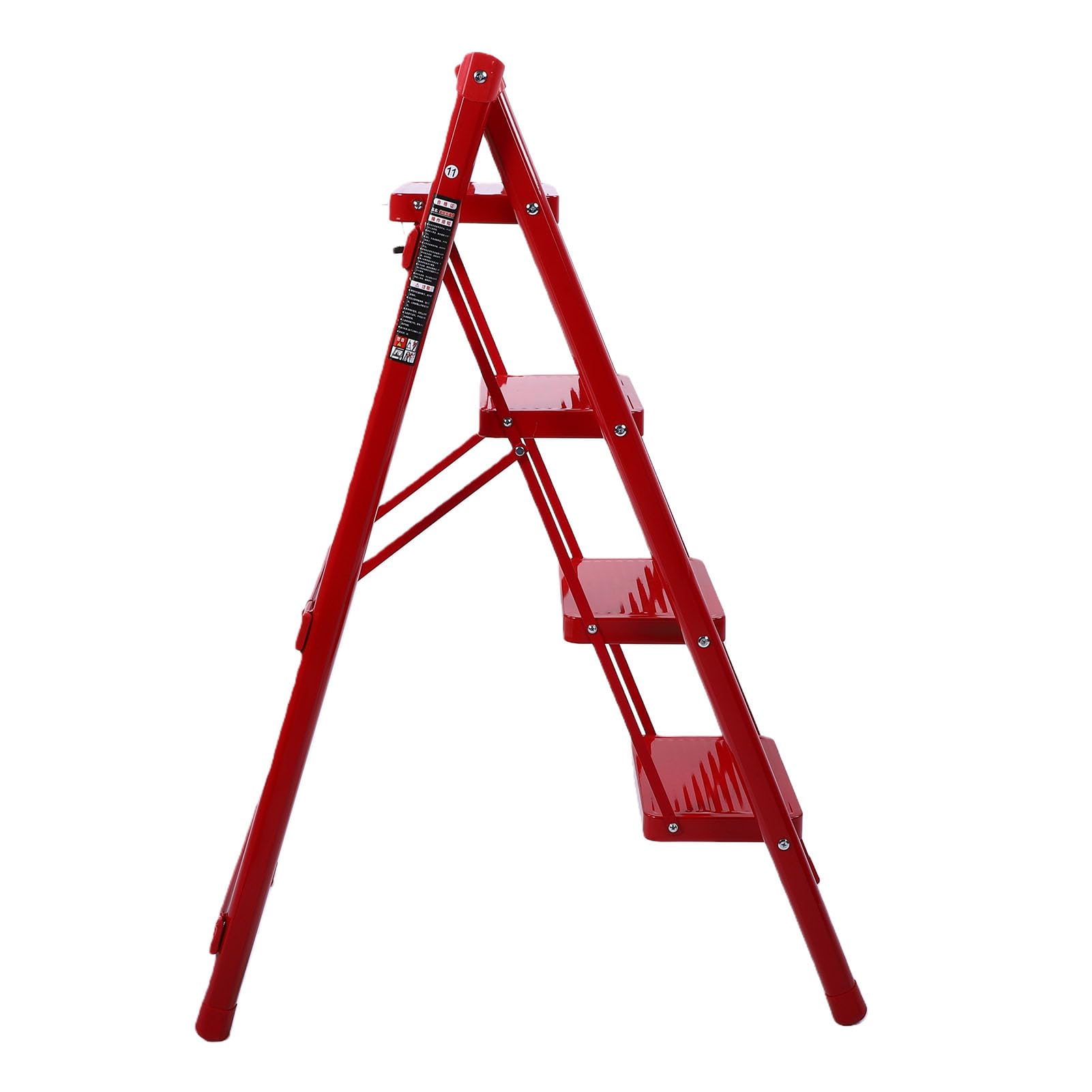 Garosa Scala Pieghevole 4 Gradini con Pedane Antiscivolo Larghe, per Cucina | Materiale in Ferro, Rinforzi Incrociati Stabili, Supporto Triangolare, Sgabello Multiuso, Nessun Montaggio Necessario, Uso
