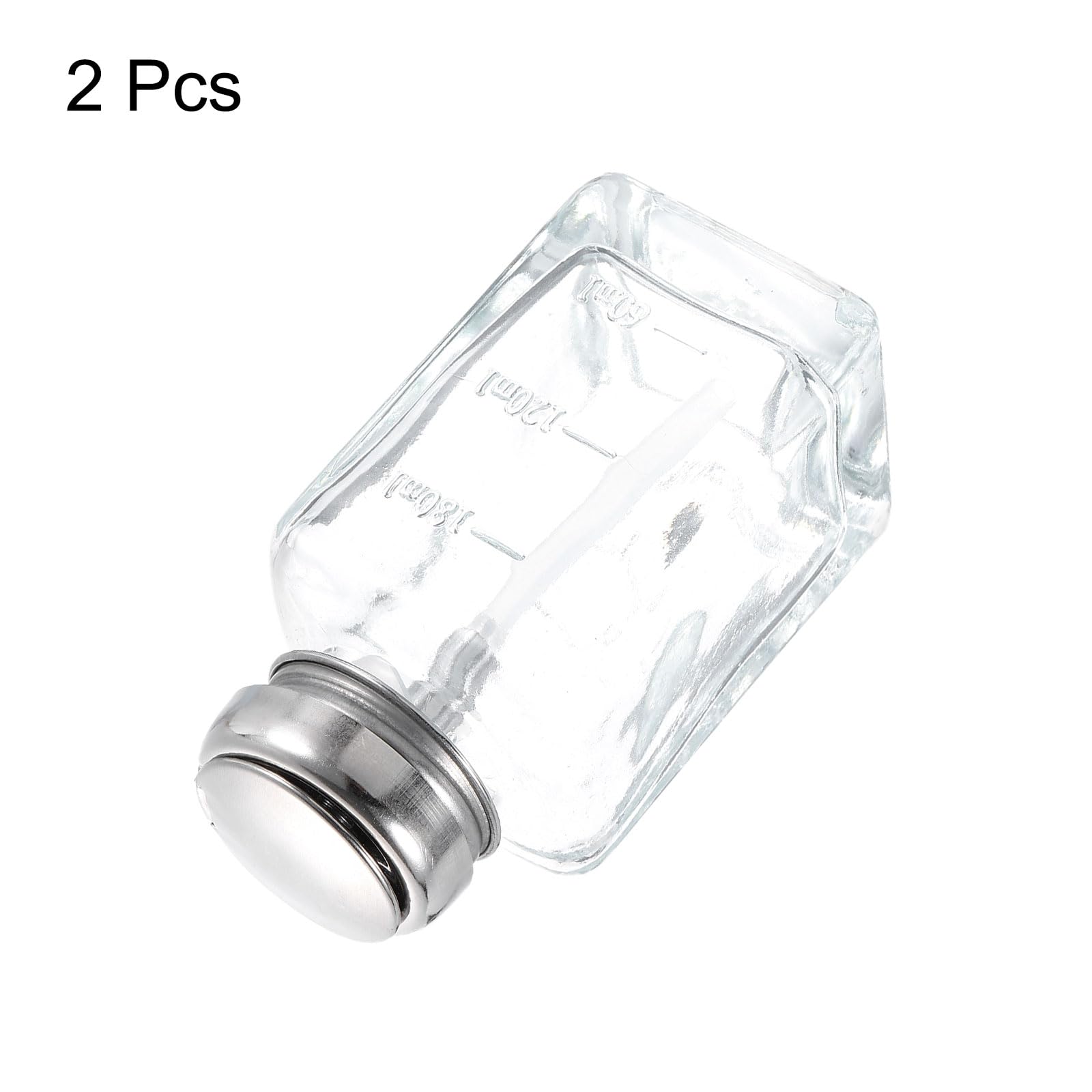 QUARKZMAN 2pz Distributori Alcol Solvente 180ml(6.1oz) Bottiglia Pompa Distributore Liquido Pressione con Testa Spruzzatore con Tubo Plastica e Nucleo Alluminio per Rimuovi Smalto Acetone