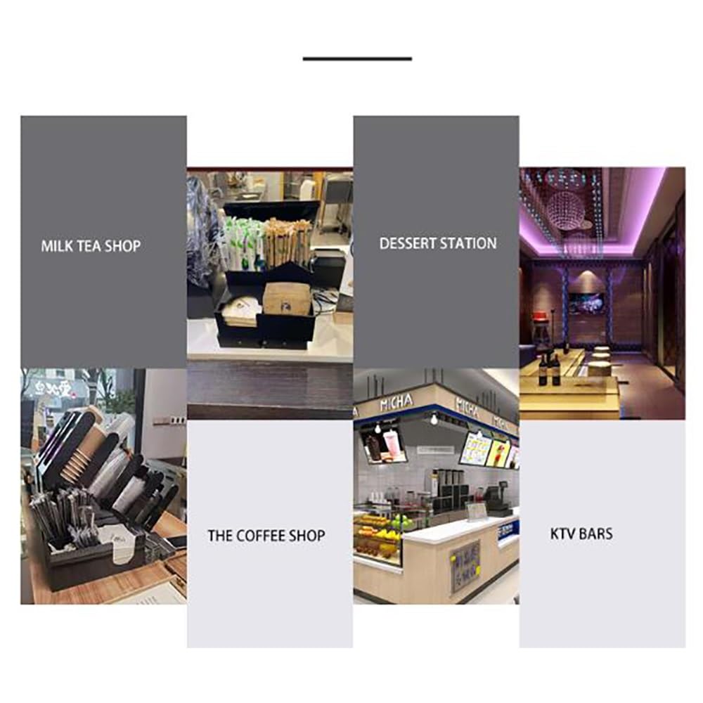 nizerStylish - Dispensador de servilletas y popotes para cóctel, color negro, tamaño Cperfecto para bar en casa y entretenimiento