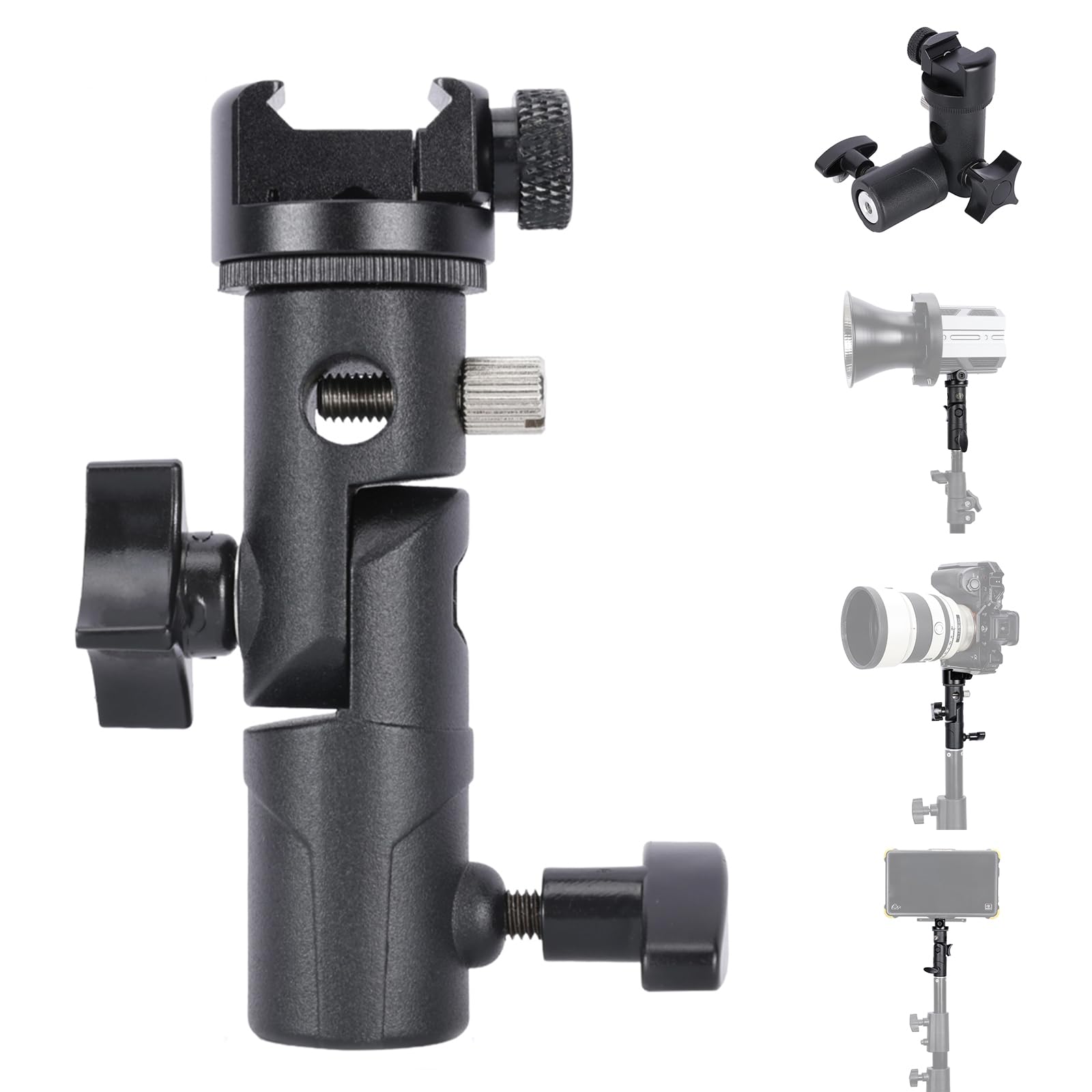 NICEYRIG Stojak na oświetlenie fotograficzne z zaciskiem NATO, statyw oświetleniowy 1/10.2 cm, regulowany statyw do aparatu, 180°, stojak oświetleniowy do aparatu/telefonu/kamery internetowej/światła