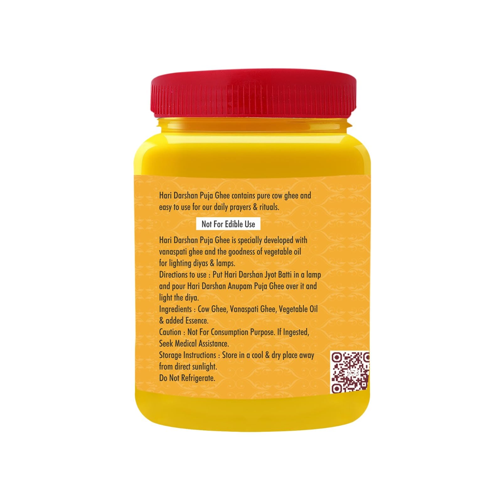 Hari Darshan Anupam Puja Ghee | for Pooja Havan & Rituals | Non-Edible Pooja Ghee for Deepam Diyas & Festivals | Essential for Spiritual Offerings & Worship | Non-Edible β 500g