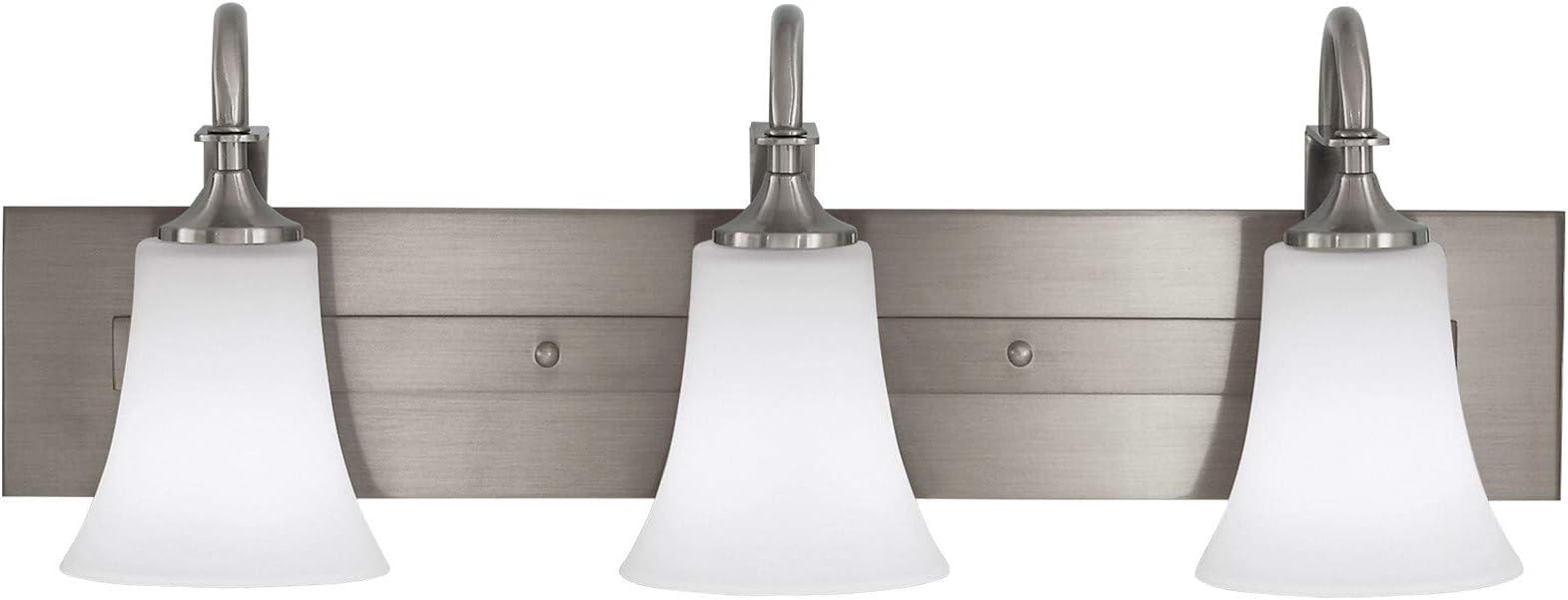 Sea Gull Lighting VS12703-BS Barrington Three Light Wall/Bath Vanity Style Fixture, 3, Brushed Steel