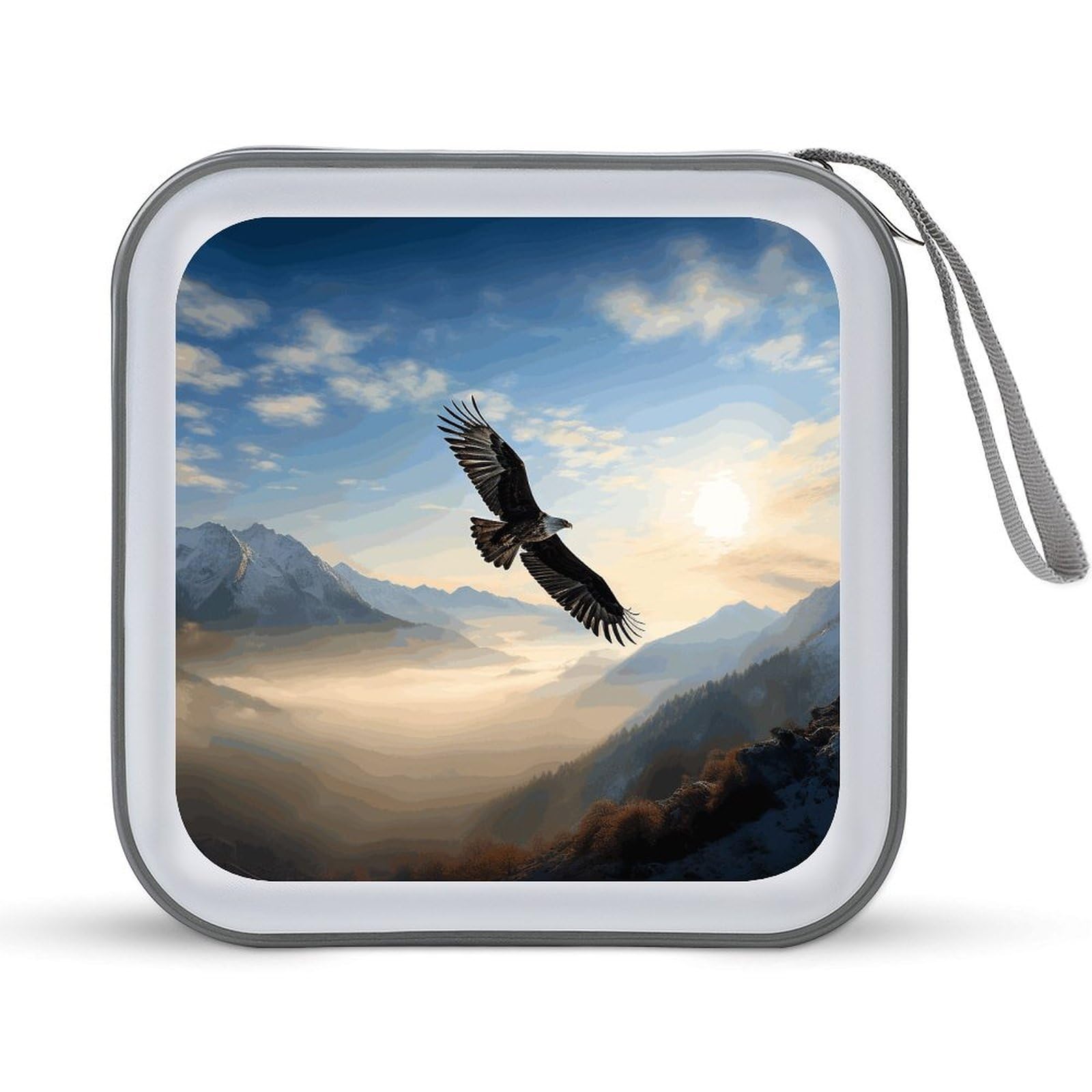 VstaDank Eagle Mountains 40 Capacity DVD Case with Zipper Disc, Portable CD Storage Organizer Hard Plastic Storage Wallet Organizer Organizer