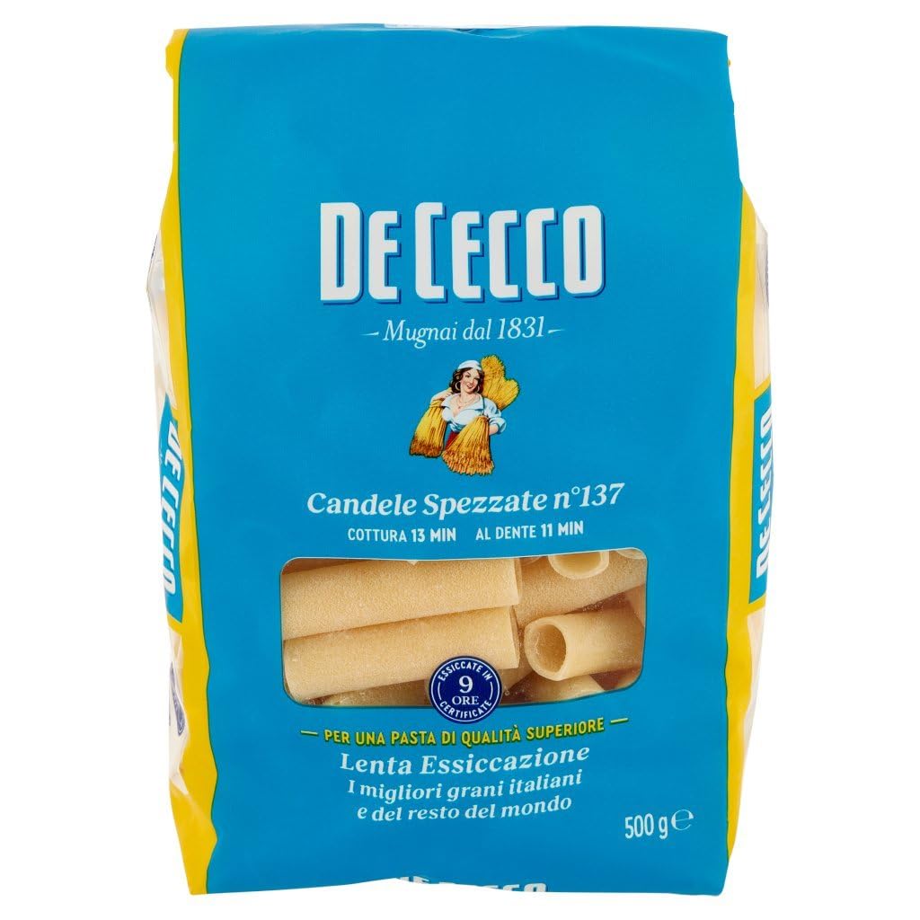 Italian Gourmet Pasta Candele Spezzate N°137 italienische Nudeln 20 x 500g | Grande formato tubolare, cottura al dente; perfekt für Ragù, Aufläufe, Gesamtnettogewicht 10 kg + Kostenlos Polpa 400g