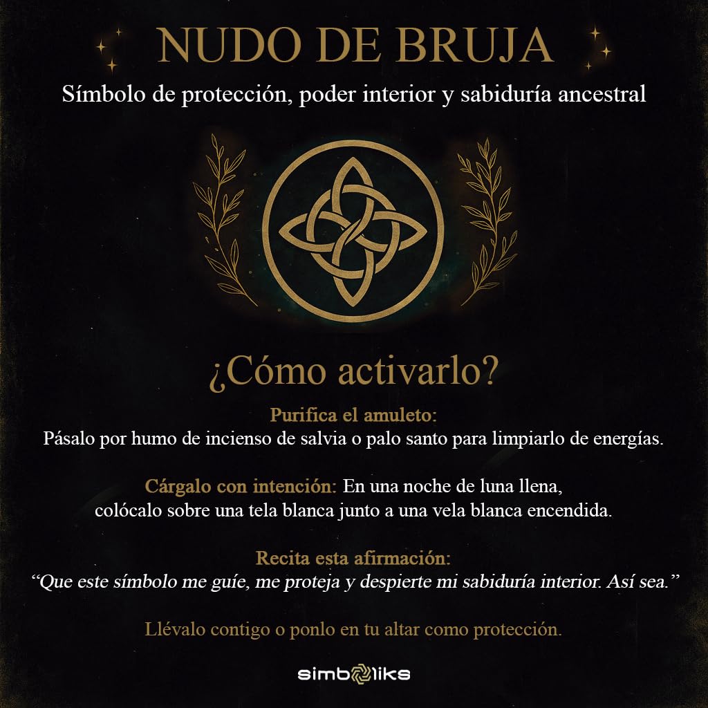 Simboliks Colgante Tetragrammaton con Nudos de Bruja mineral negro, Amuleto Triple Protección, Acero Inoxidable, Joyería Esotérica para Energía y Protección Espiritual, Regalo Bruja, Obsequio pulsera
