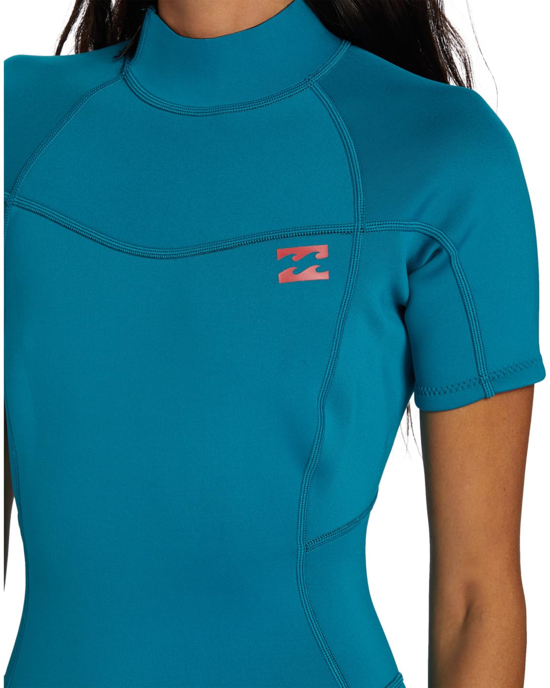 Billabong Traje de Neopreno Corto de Aluminio de 2 mm con Cremallera Trasera para Mujer, Color Marino, retención con una combinación de Alta Elasticidad