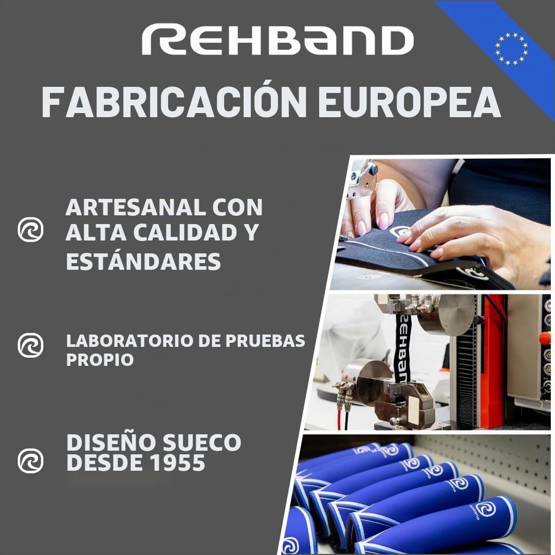 Rehband Rodilleras deportivas de neopreno para voleibol, balonmano y deportes de sala, ajuste ceñido y cómodo, protección de rodilla unisex, negro, 1 par, talla M