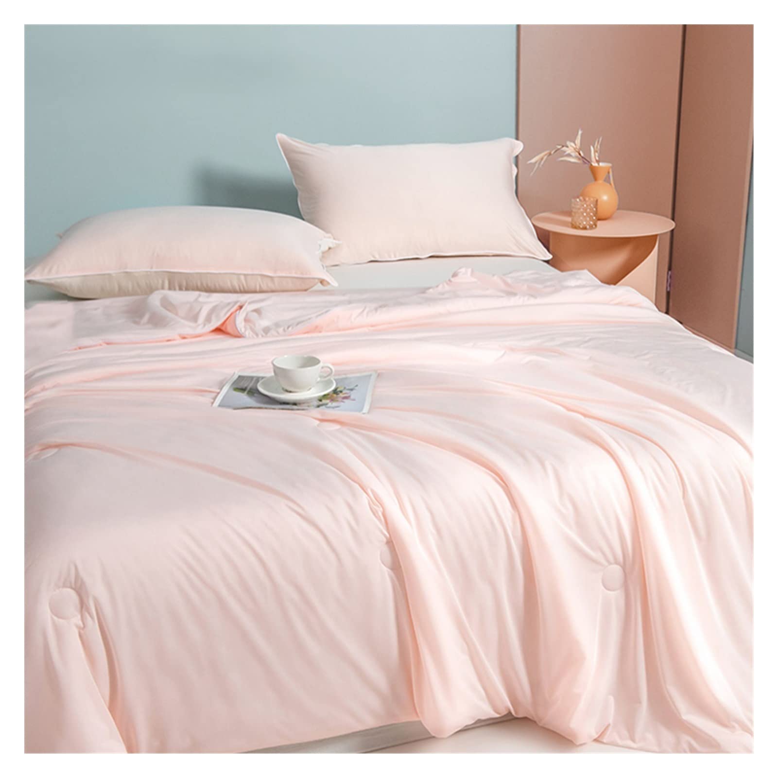 EBzvblxm Cooling Blanket for Summer, Summer Cooling Blanket Ice Quilt Air Condition Comforter Multicolor Multiple Sizes(Pink,200x230cm)