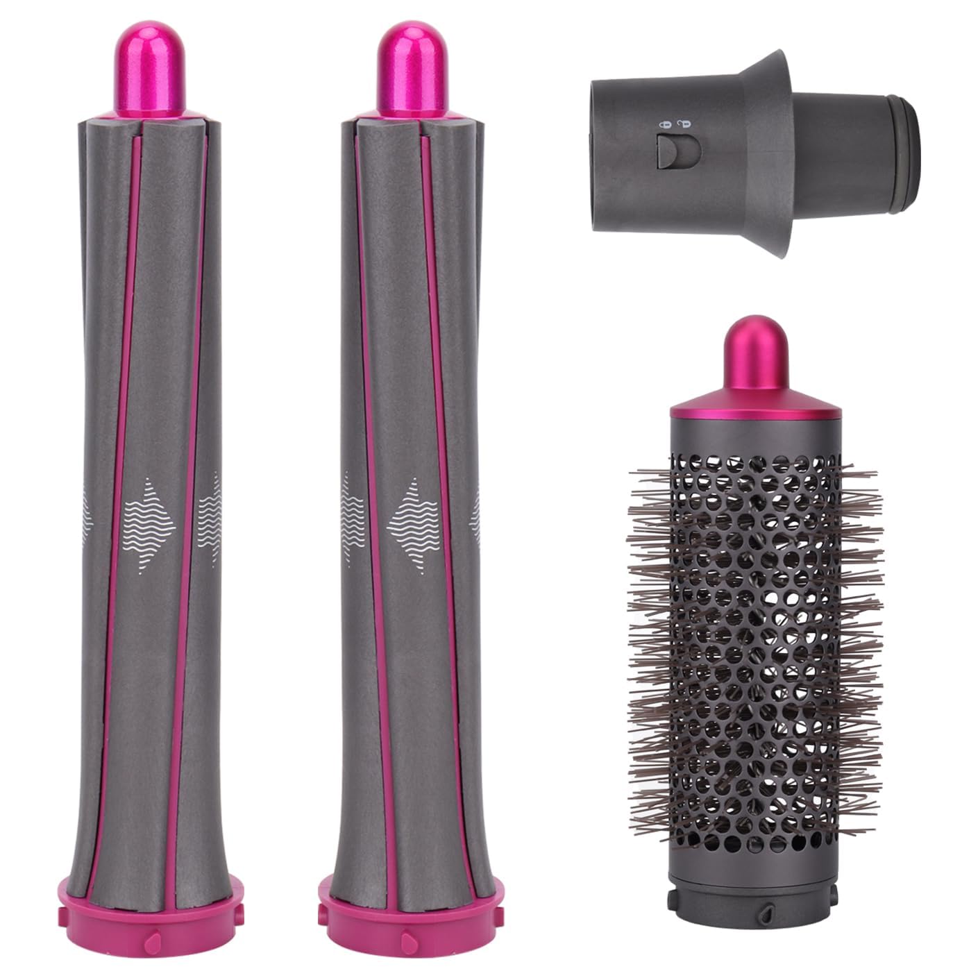 4 in 1 Strumento per lo styling dei capelli per Dyson Airwrap HS01 HS05, lunghi bigodini per ricci e accessori per spazzola volumizzante rotonda per Dyson, include 2 accessori per ricci, 1 spazzola