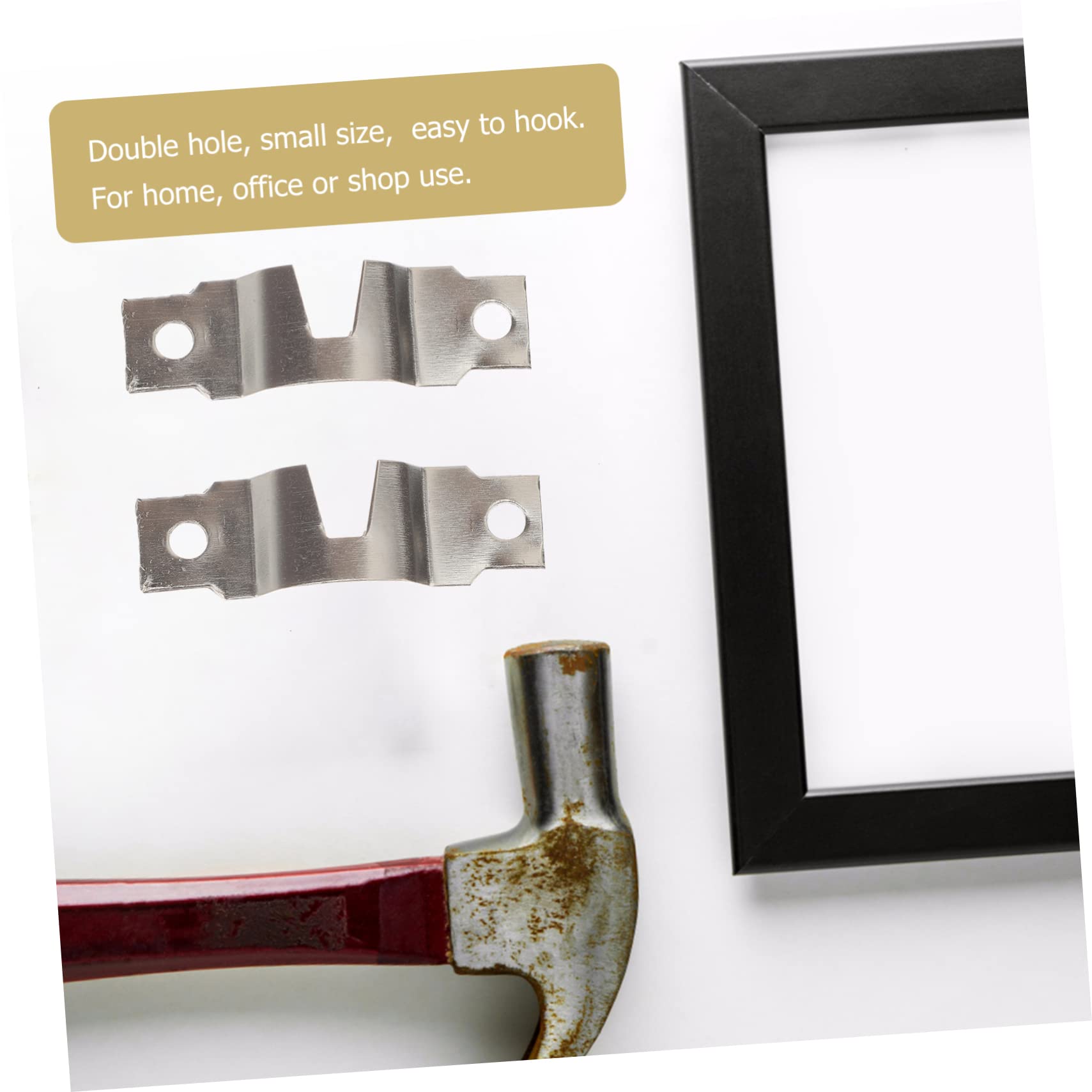 jojofuny 10 Juegos De Colgadores Para Marcos De Fotos Ganchos De Doble Agujero Tornillos En Forma De D Para Decoración De Pared De Fotos Para El Hogar Y La Oficina 50 Unidades X 10