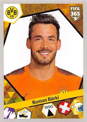 2017-18 Panini FIFA 365 Stickers Soccer #285 Roman Burki Borussia Dortmund Official Smaller Than Trading Card Sized Album Sticker in Raw (NM or disponible en Yaxa Colombia