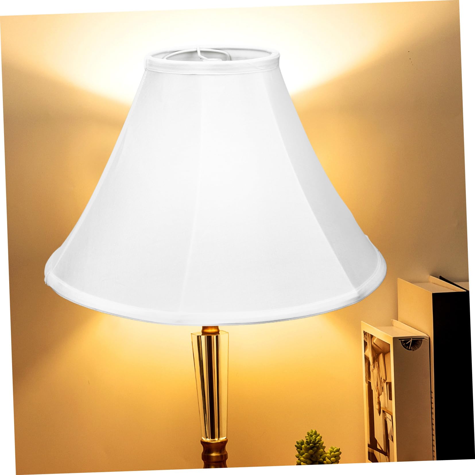 Pantalla de Lámpara de Tela E27 Plegable Estilo Vintage Blanco