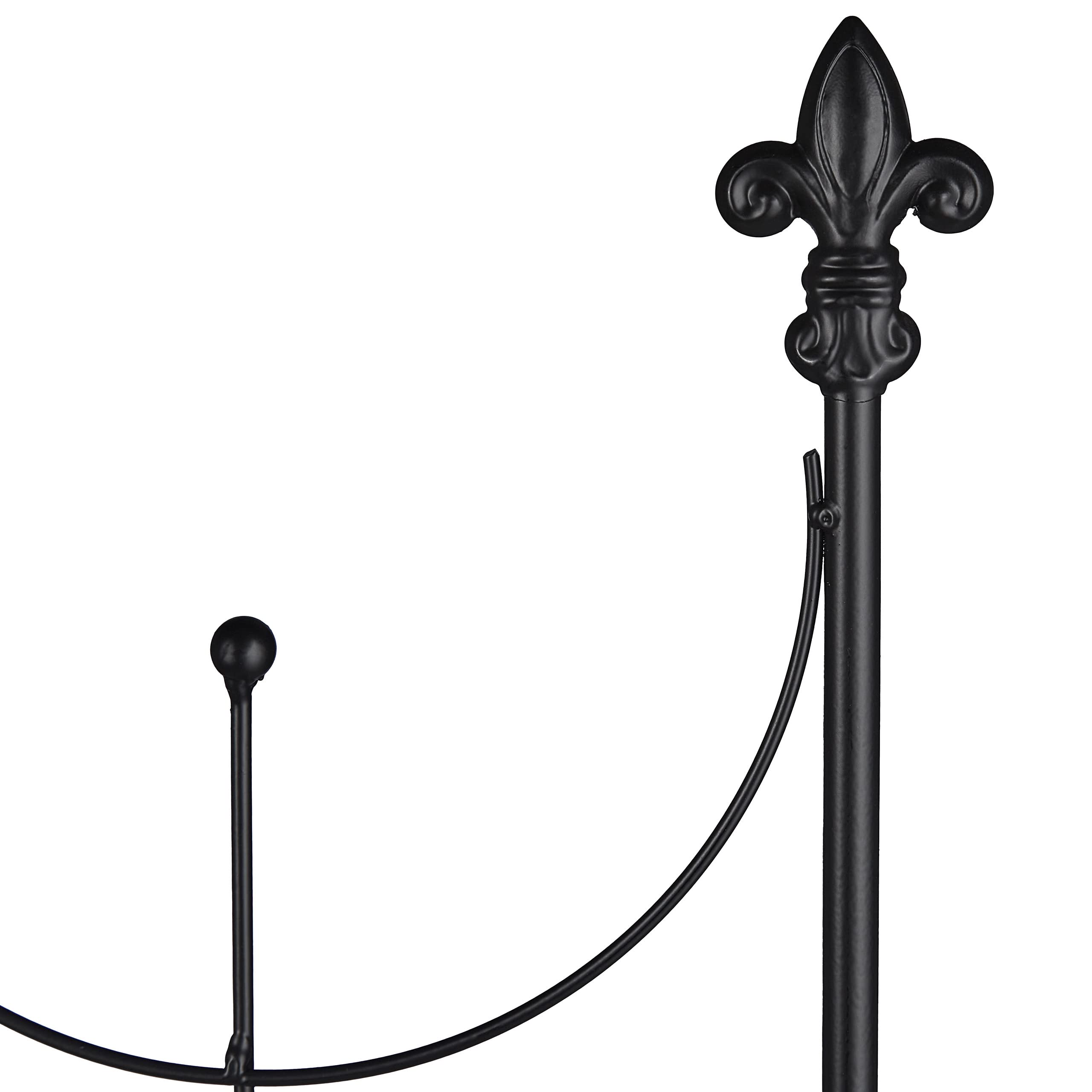 Relaxdays Soportes para Plantas, Set de 2, 183 x 46 cm, Metal, Celosía para Trepadoras, Autónomos, con Estacas, Negro
