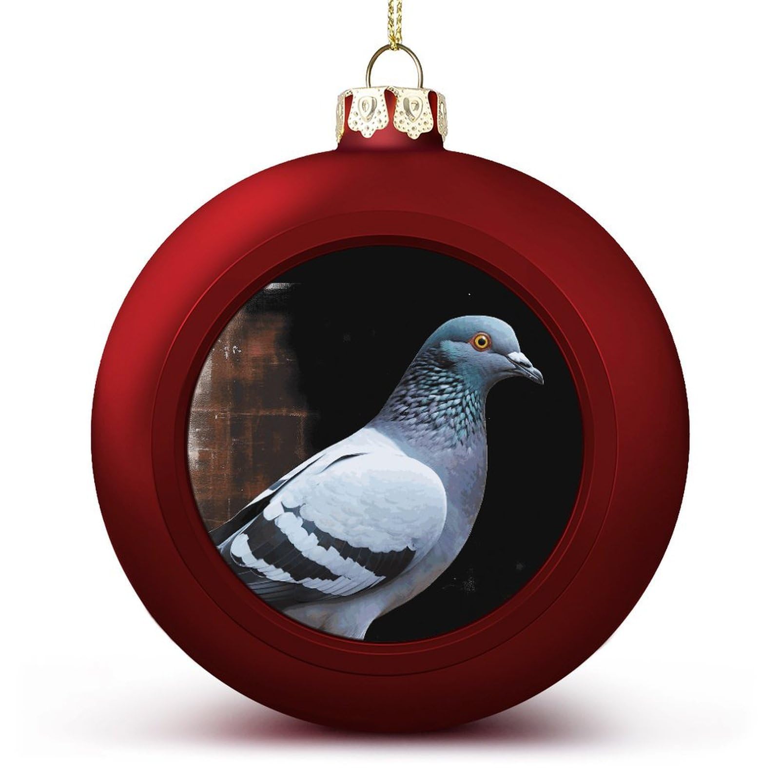 Pigeon Christmas Ball Ornaments 2.4 Inch Shatterproof Hanging Xmas Balls for Christmas Tree Decoration Red Christmas Tree Balls for Holiday Wedding Party 1PCS