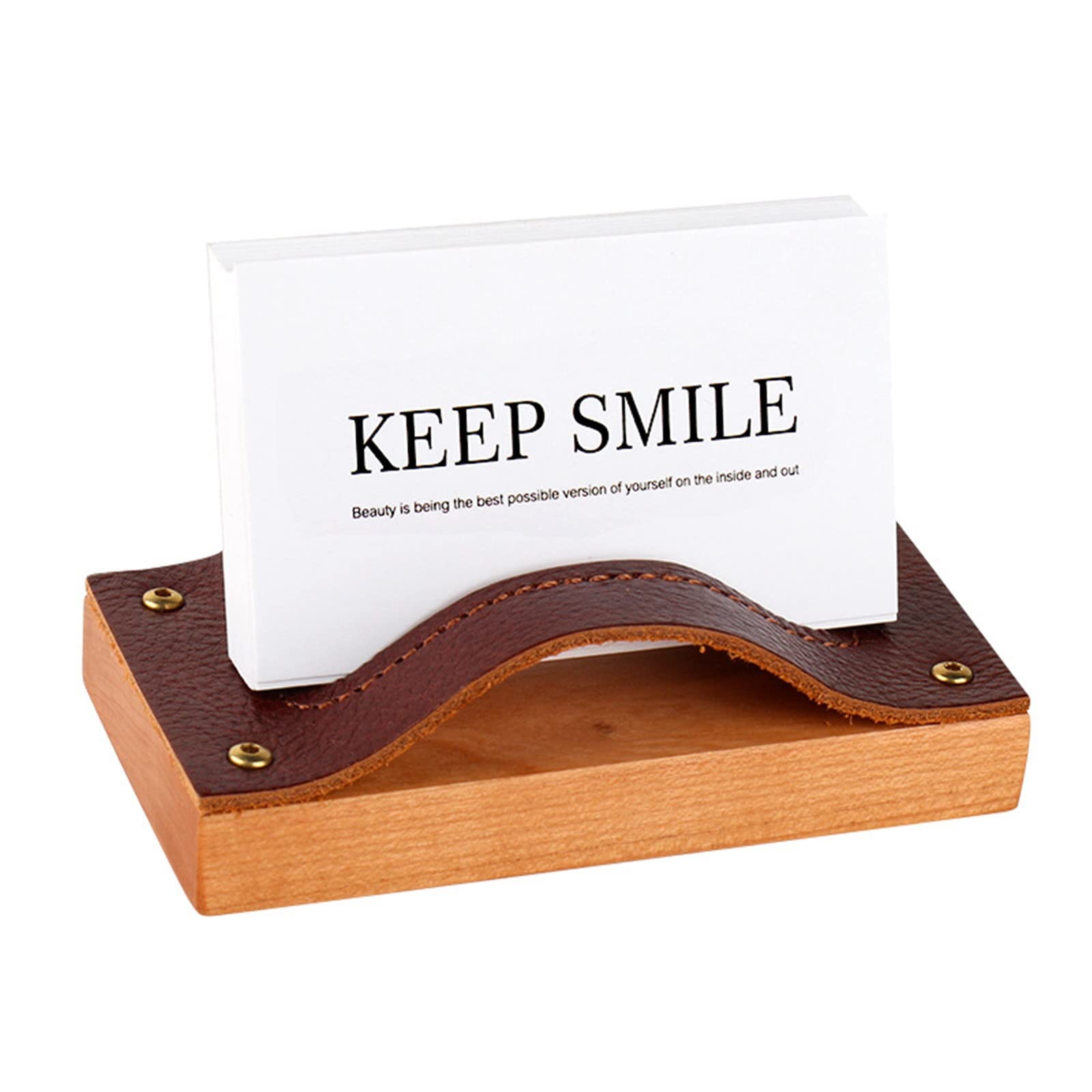 Wcxozerty Brown Business Card Holder Desk Business Card Holder Office Desktop For Office Home(Brown)