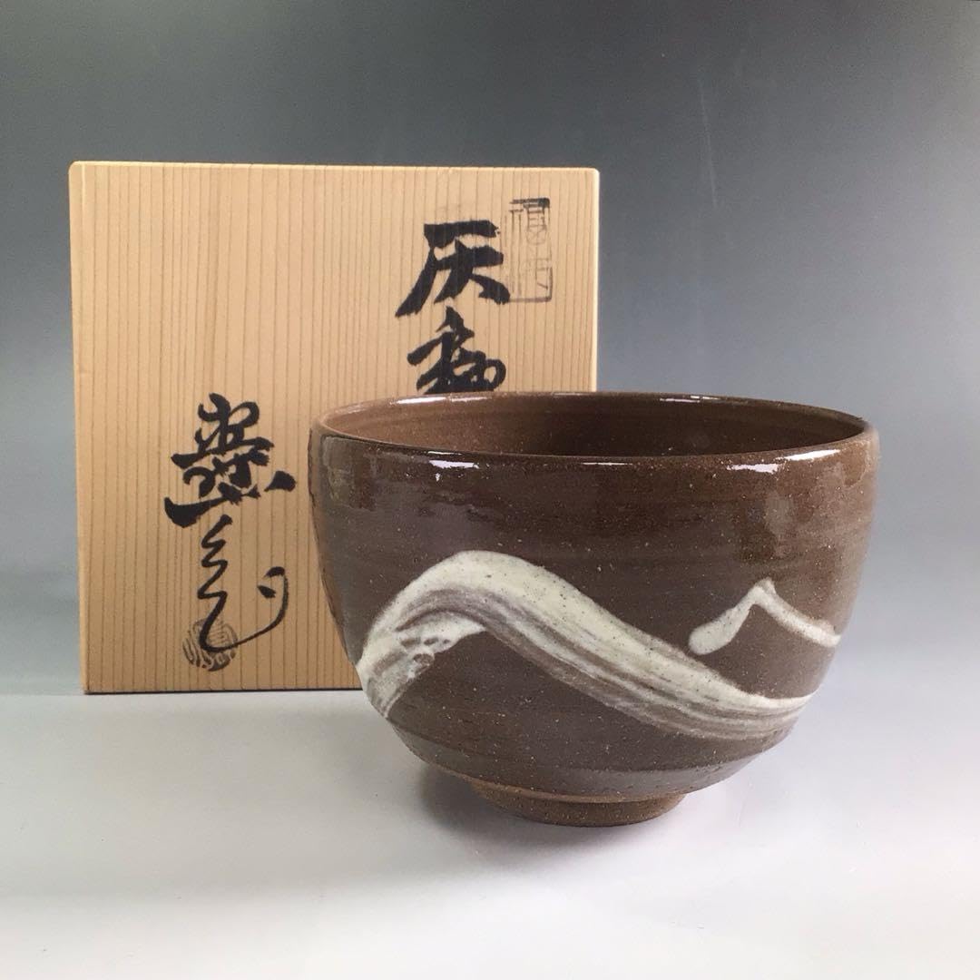 Ｒ１９２　茶碗　『水野寿山造』『山絵』『灰釉茶碗』　抹茶碗　共箱　茶道具 Amazon | R192 茶碗 水野寿山造山絵灰釉茶碗 抹茶碗 共箱 茶道具