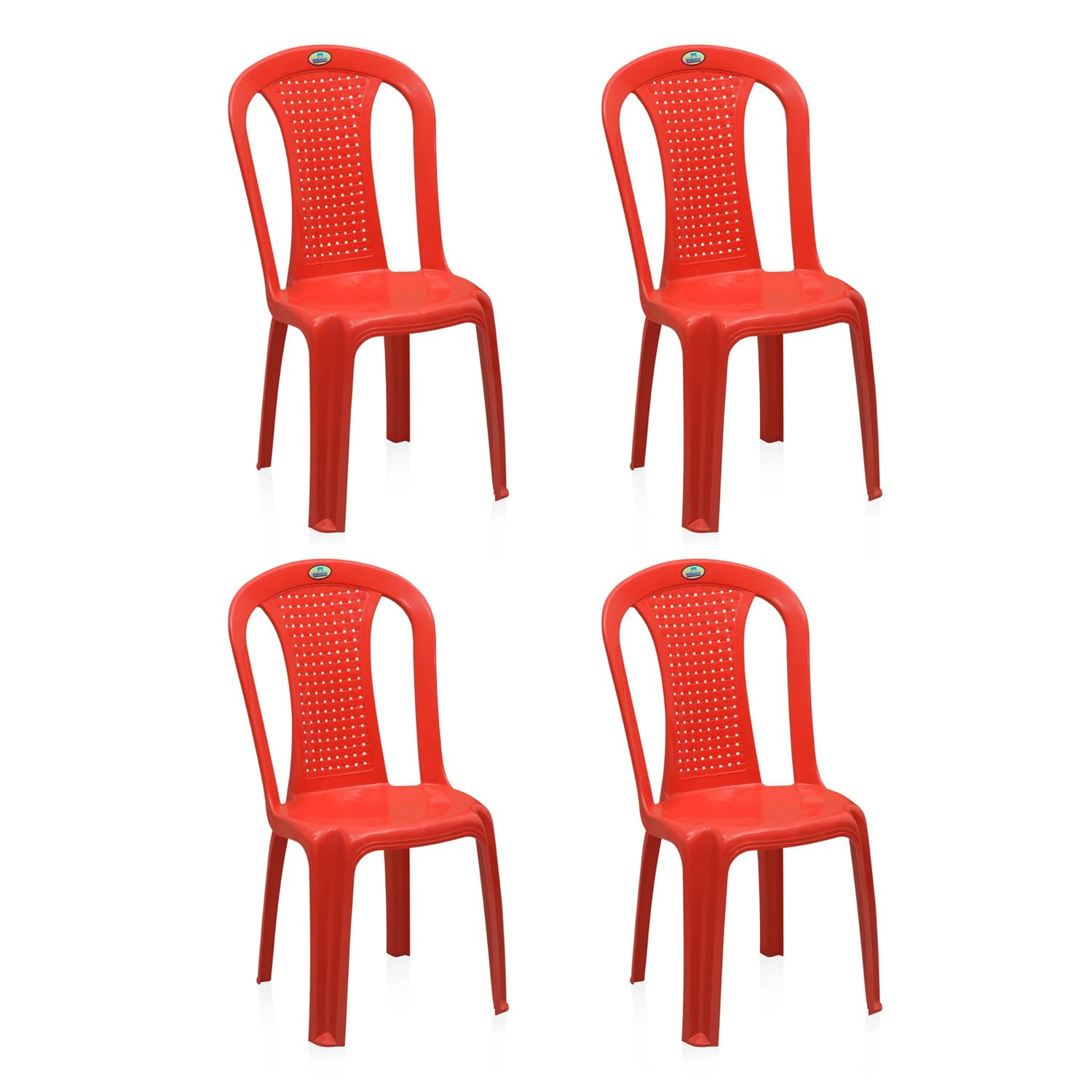 Nilkamal Mid Back Plastic Chair CHR4002|3-Years Warranty|Chair for Living Room, Bed Room, Kitchen, Office Room, Outdoor| 100% Polypropylene Stackable Chair | (Bright Red, Set of 4)-image-16