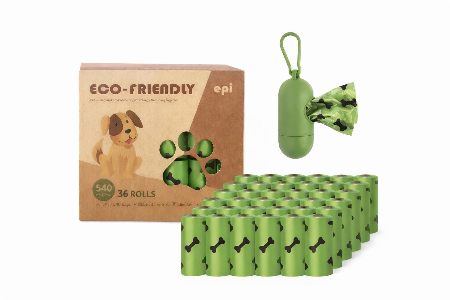 Pet Waste Bags, THICK STRONG, 36 Rolls, 540 Bags, lavender scented