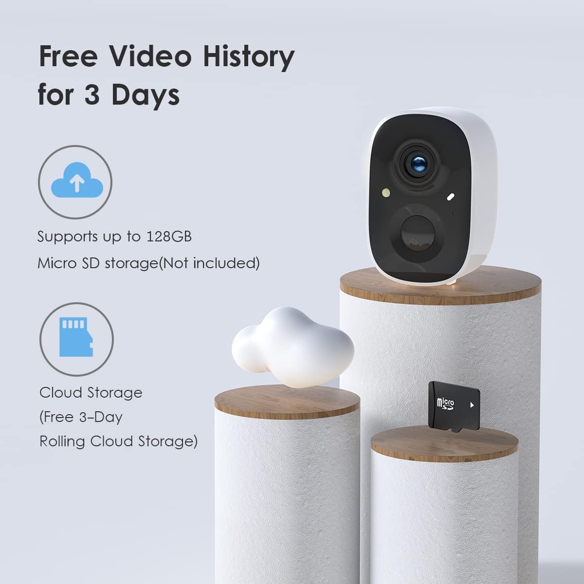 VicoHome CG6 Bezprzewodowa kamera zewnętrzna do monitoringu kolorowa noktowizja 2K wykrywanie ruchu AI 2-way audio, WiFi bateria odporność na warunki atmosferyczne IP65 reflektor alarm chmura/karta SD