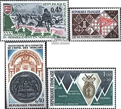 Prophila Collection Francia Michel.-No..: 1877,1878,1879,1880 (Completa Edizione) 1974 Guerra, Chess, Hotel, Liberazione (Francobolli per i Collezionisti) Scacchi