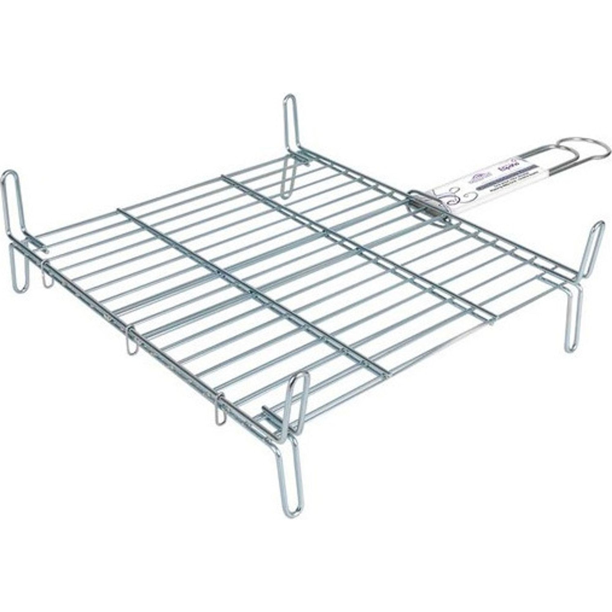 Algon | Parrilla Barbacoa 50x50 Grande Doble, Acero Inoxidable Zincado Gris Metalizado con Cierre de Seguridad - Parrilla Ideal para Asar Carnes y Verduras Resistente y Duradera para Exterior — view 24