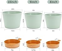 Vista 39 de GARDIFE 10/9/8 inch Plant pots, planters for Indoor Plants, self Watering Plant Pot, Flower pots, Black