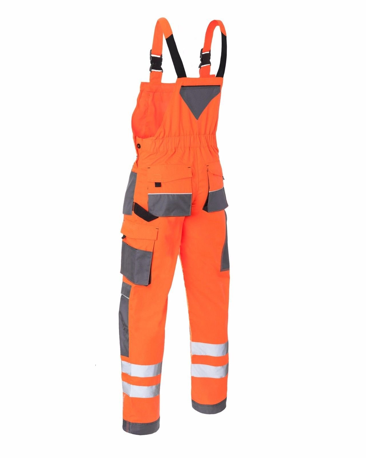 Leber&Hollman Arbeitslatzhose Arbeitshose Sicherheitshose Warnhose Latzhose Warnbekleidung 2 Farben (LH-FMNX-B) (54, orange)