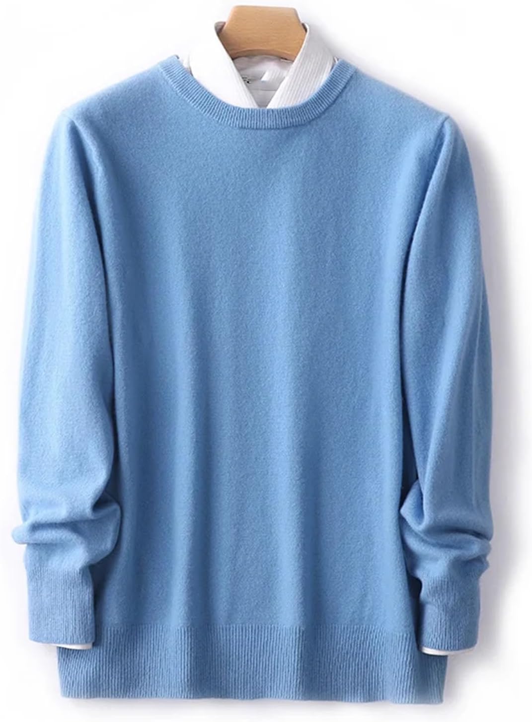 Winter Men's Round Neck Sweater Business Casual Loose Large Size Knit Bottoming Shirt Sweater with Long Sleeves.