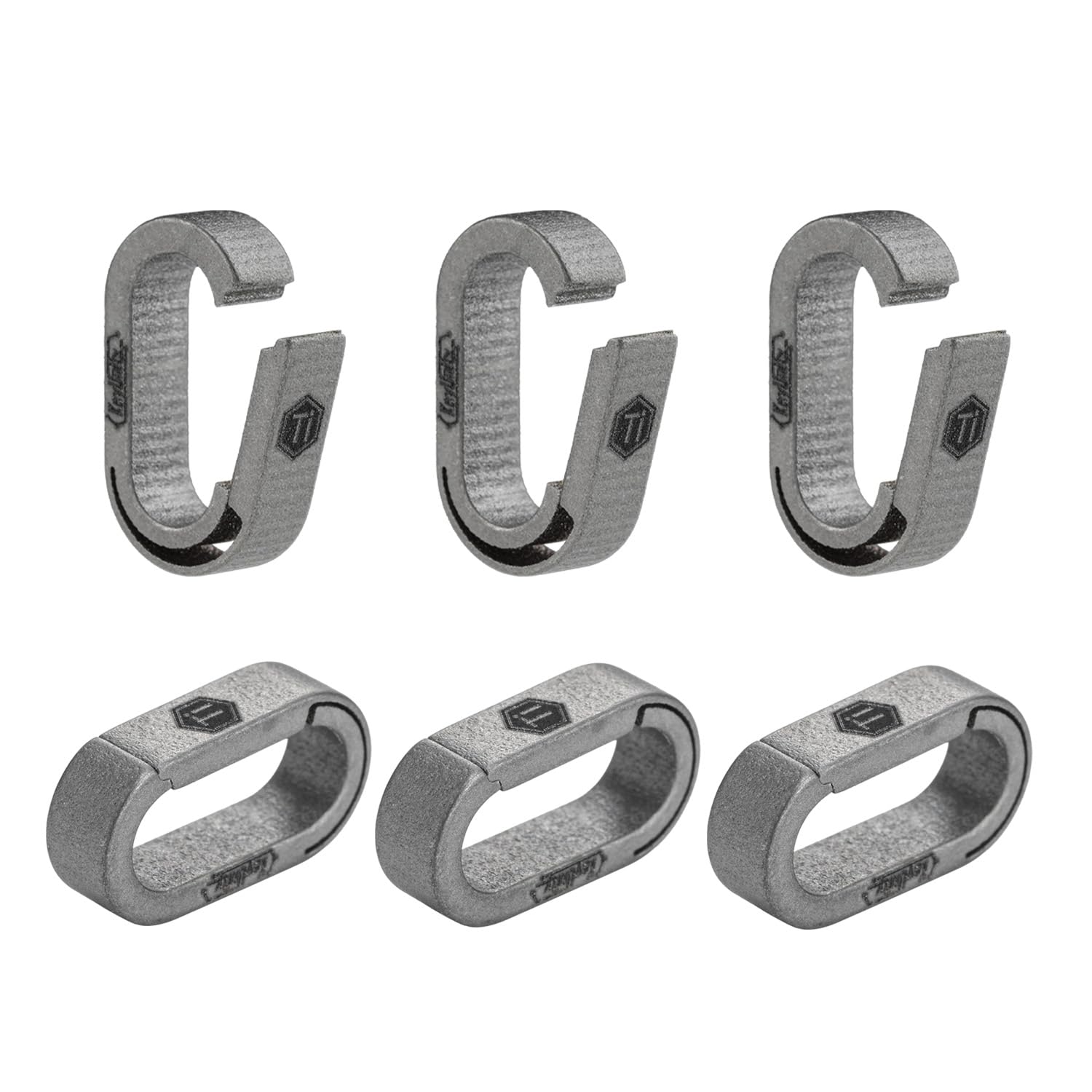 Photo 1 of KeyUnity KA41SW 6PCS Mini Split Key Ring Quick Release Key Organizer, Titanium Carabiner Keychain Liner for Connecting Home Car Keys