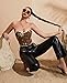 Alivila.Y Fashion Womens Lace Up Back Boned Bustier Butterfly Print Corset Tube Crop Top A22047-Brown-XXL