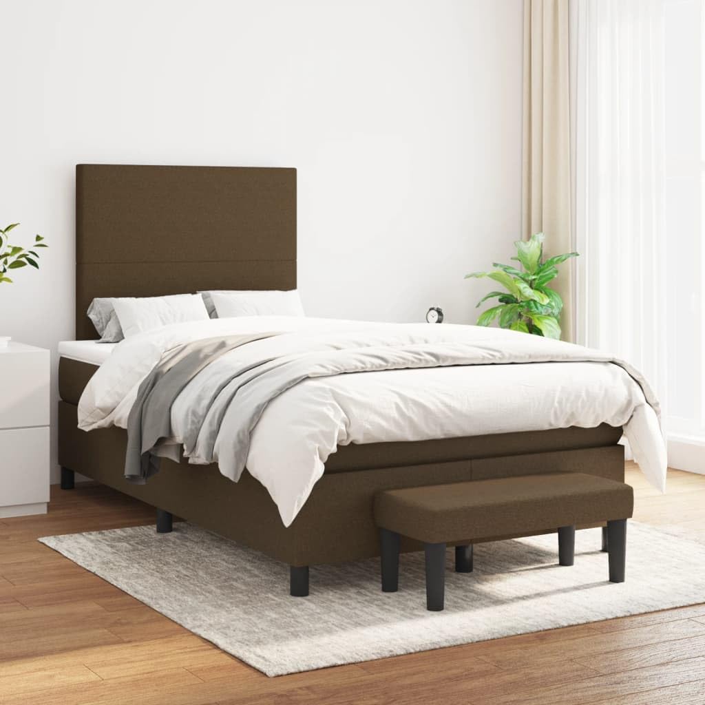 Tessuto con molle insacchettate Testiera regolabile Marrone scuro 120x200cm