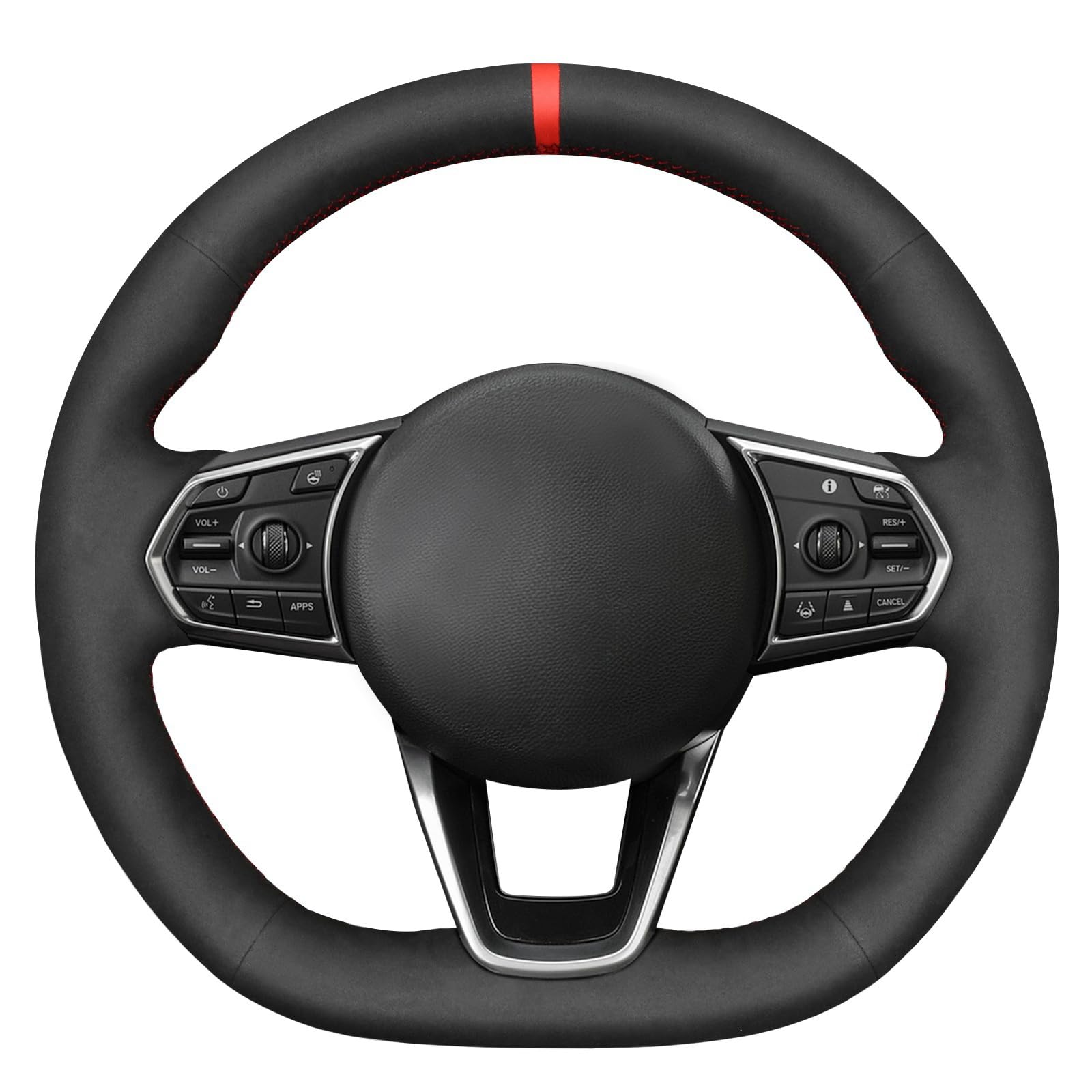 Funda de volante MEWANT de gamuza negra cosida a mano para Acura MDX A SPEC 2022 2024 TLX A SPEC 2021 2024