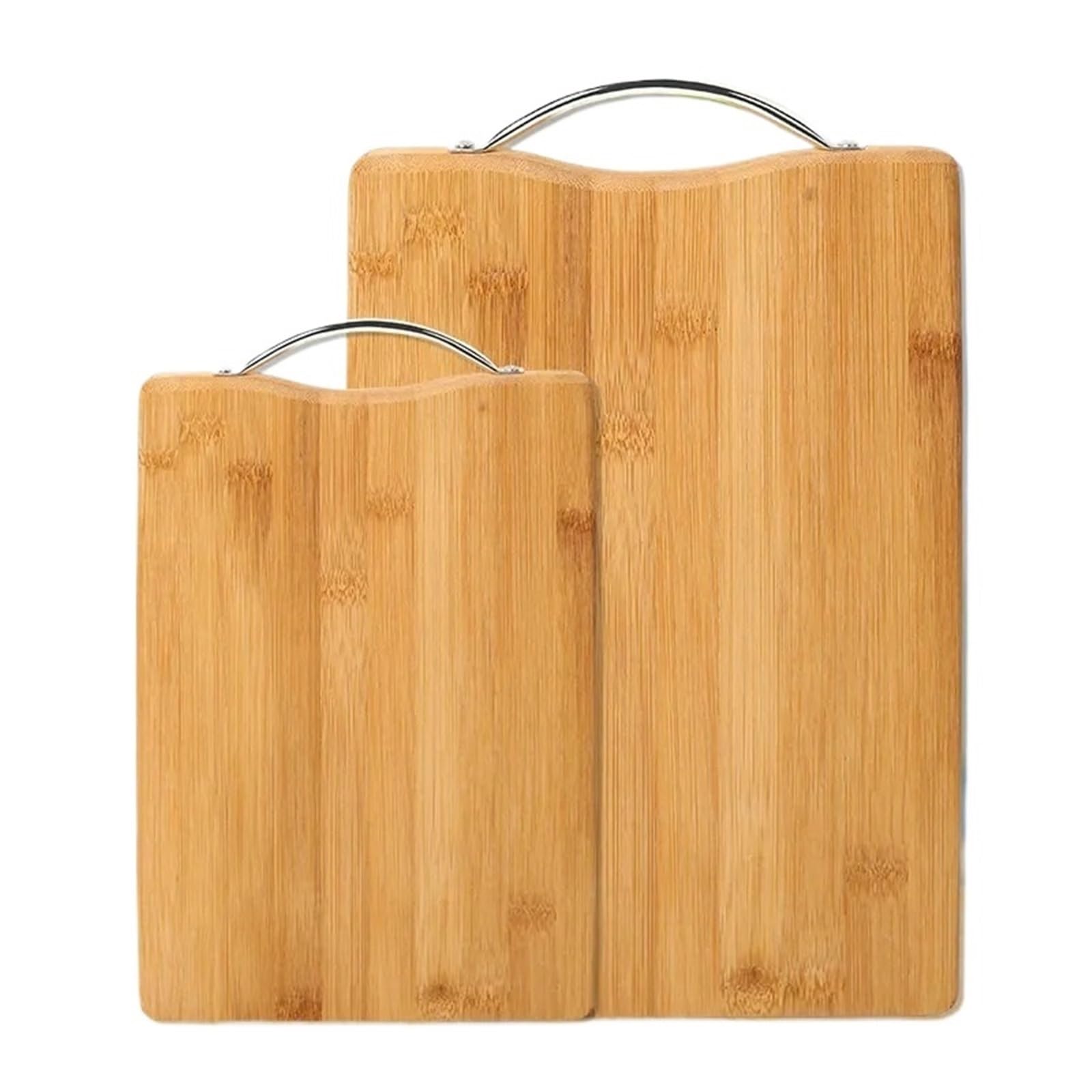 Tabla de cortar de plástico Tablas de cortar bambú for cocina. Tabla natural con asas for picar carne, verduras y frutas(26x36CM1.8 Thickness)