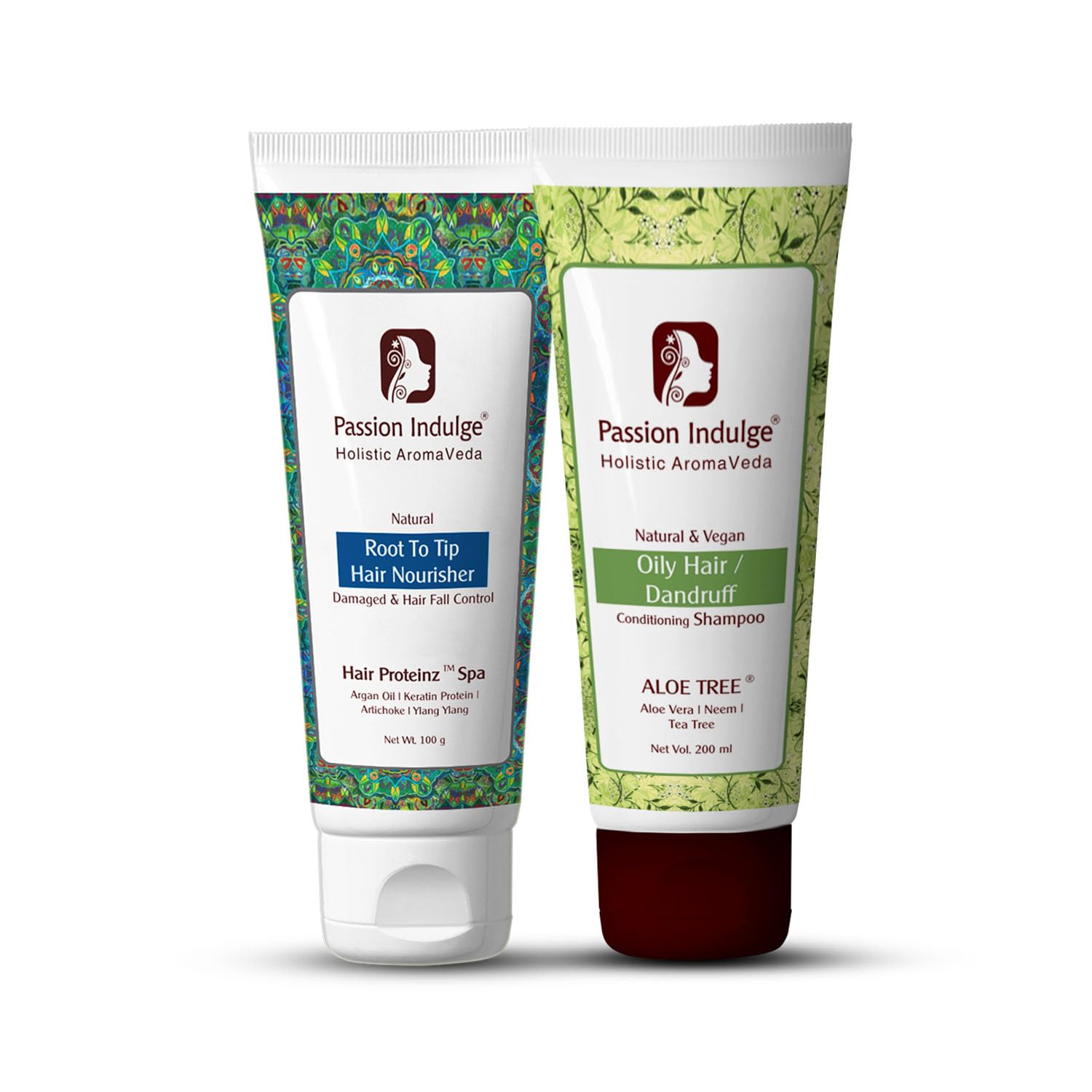 Passion Indulge Aloe Tree 2 in 1 Conditioning Shampoo 200ml & Hair Proteinz Spa Inbuilt Protein Booster 100gm Combo Pack For Nutrition for Hair | Repair Damaged Hair | Anti Dandruff With Aloe Vera & Argan Oil | Natural & Vegan