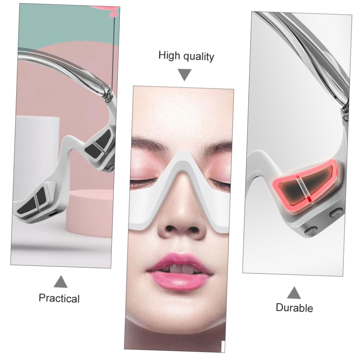 Healeved Mikrostrom Augenmassagegerät für Augen Wiederaufladbar Ergonomisch 3 Stufen Kunststoff Massage Hilfe gegen Augenermüdung