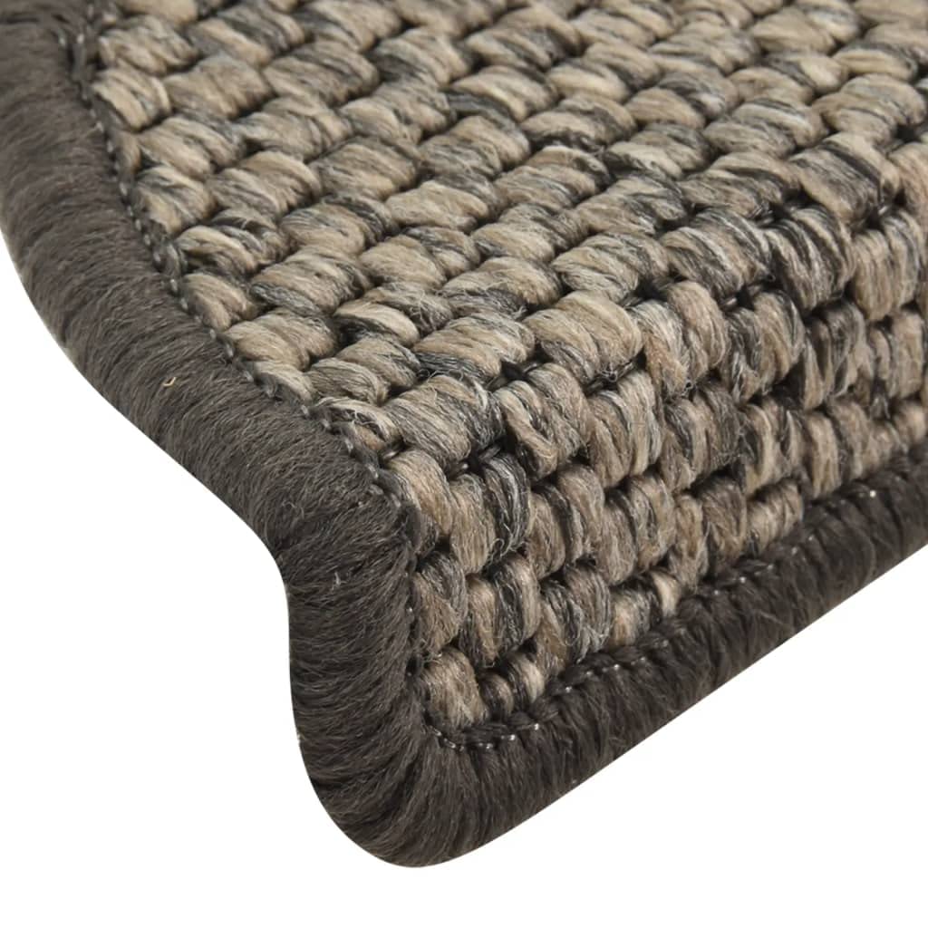 homiuse Treppenmatten Selbstklebend Sisal 15 STK. 65x25 cm Anthrazit Treppenstufen Matten Modern Stufenteppich Stufenmatten Innen Treppenstufen Schutz Treppenstufen Antirutsch Komfortabel & Warm
