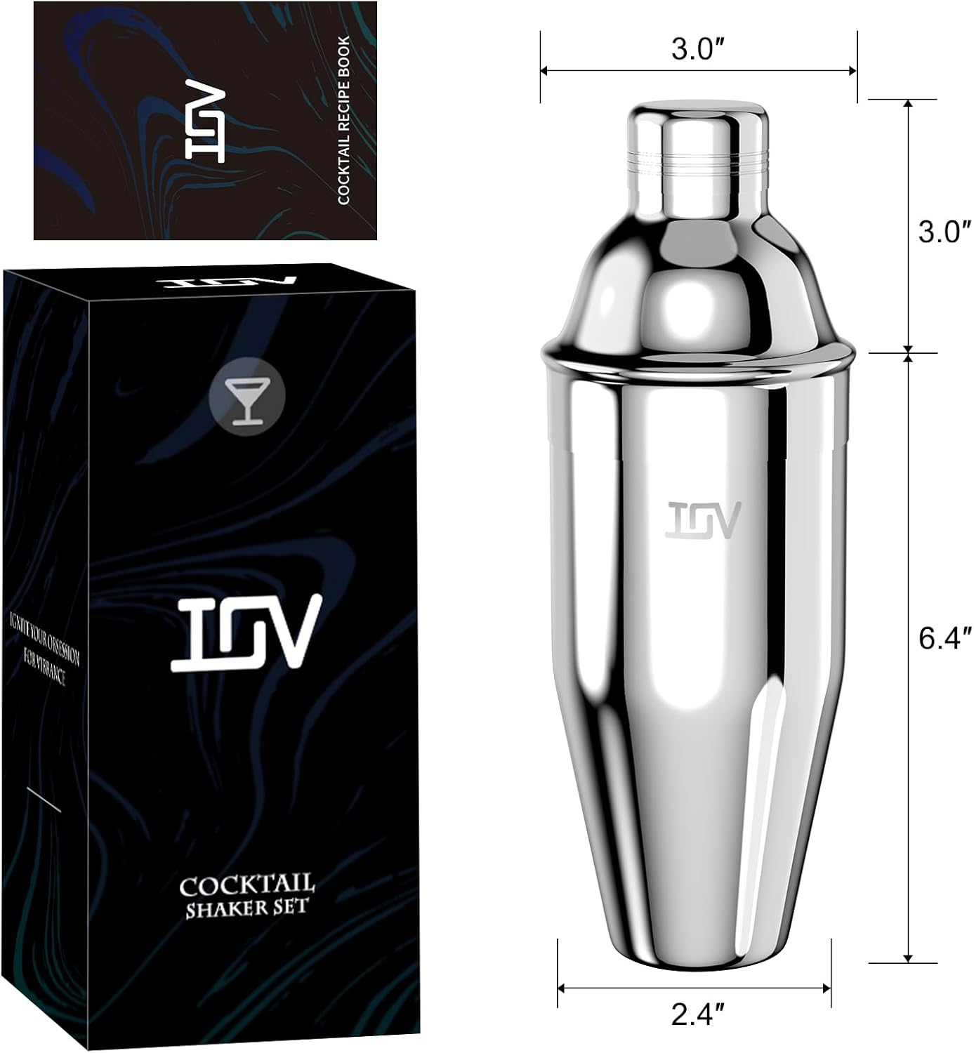Cotail Shaker, i Shaker, Drink Mixer with Built-in Strainer,