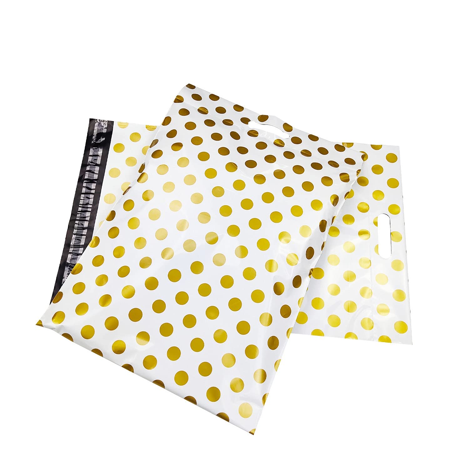 Buste Spedizione 50 pz DOT Dorati Handy Courier Bag Stampato Poly Buste di imballaggio con Borse di stoccaggio con corriere autoalier Sacchetti di imballaggio Buste per Spedizioni