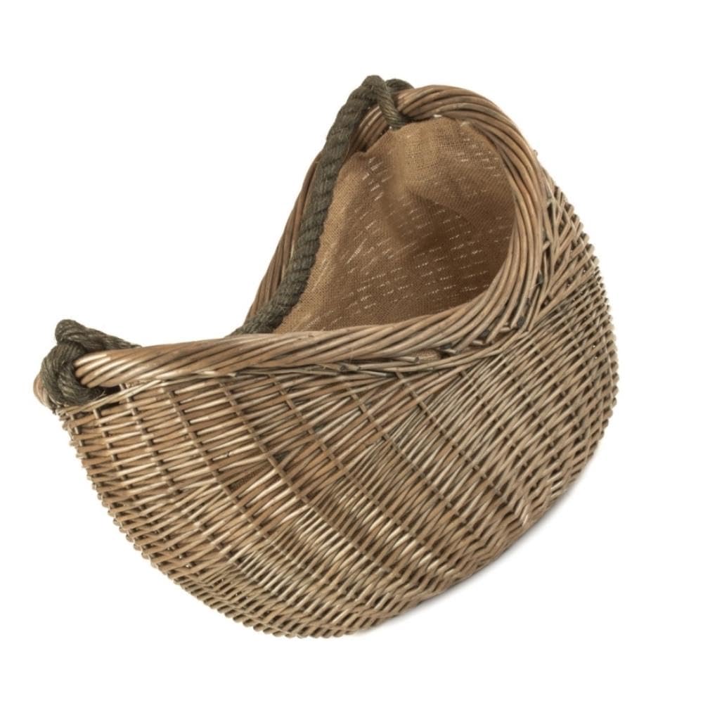 Red Hamper Cestino in Vimini con Manico in Corda Anticata.