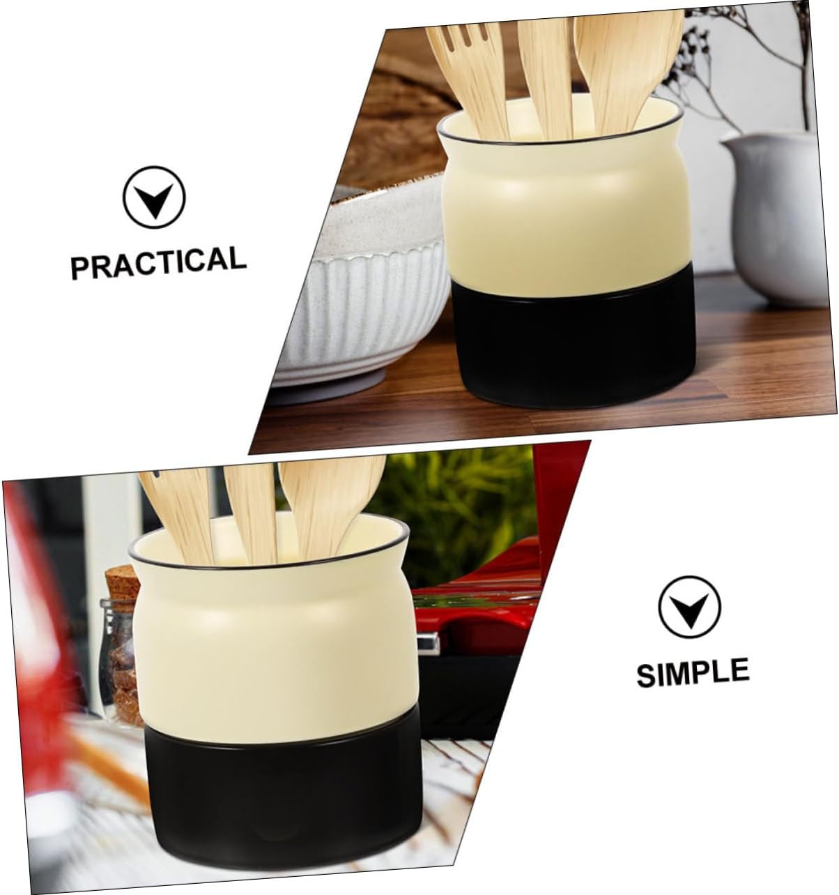 2pcs Kitchen Utensil Holder Nordic Style Cutlery Storage Container Decorative Chopsticks Organizer for Modern