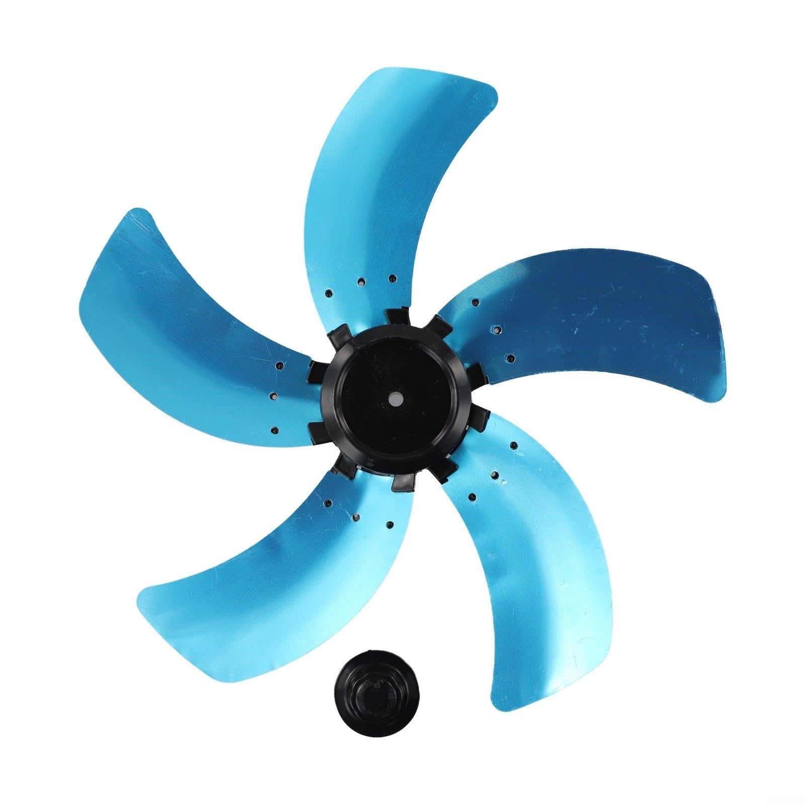 Aspas de Ventilador de plástico de Repuesto, Piezas de Repuesto Aluminio 5 Cuchillas for Ventiladores Mesa Derechos con Base Cubierta Tuerca 16 Pulgadas