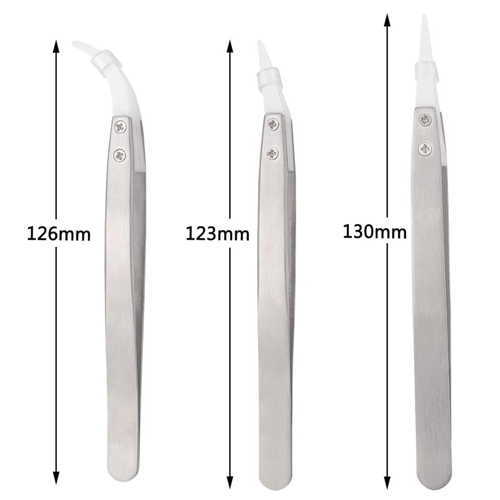 3 pinzette in ceramica in acciaio inox, professionali, set di pinzette per il computer, riparazioni elettroniche, gioielli, lavori di precisione